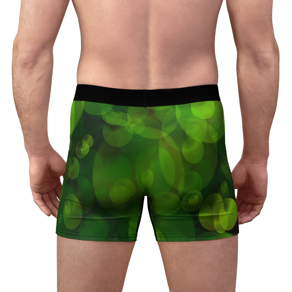 Emerald Glow Boxer Briefs – Soft Green Bokeh Design