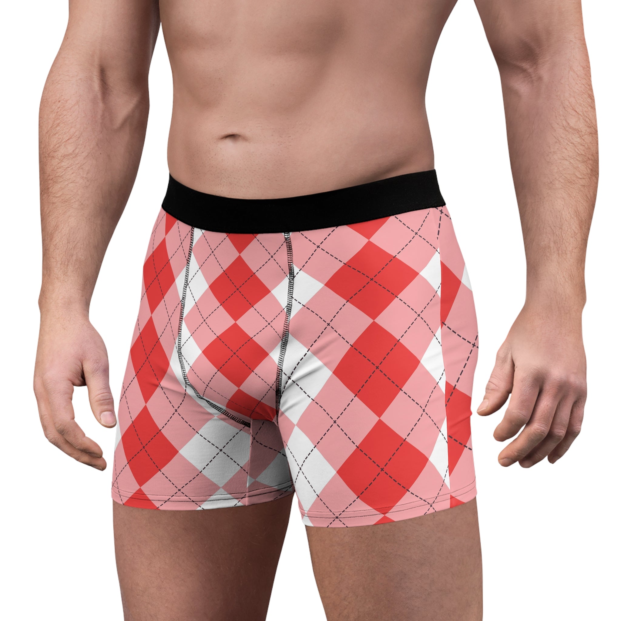 Classic Red Plaid Boxer Briefs – Timeless Check Pattern