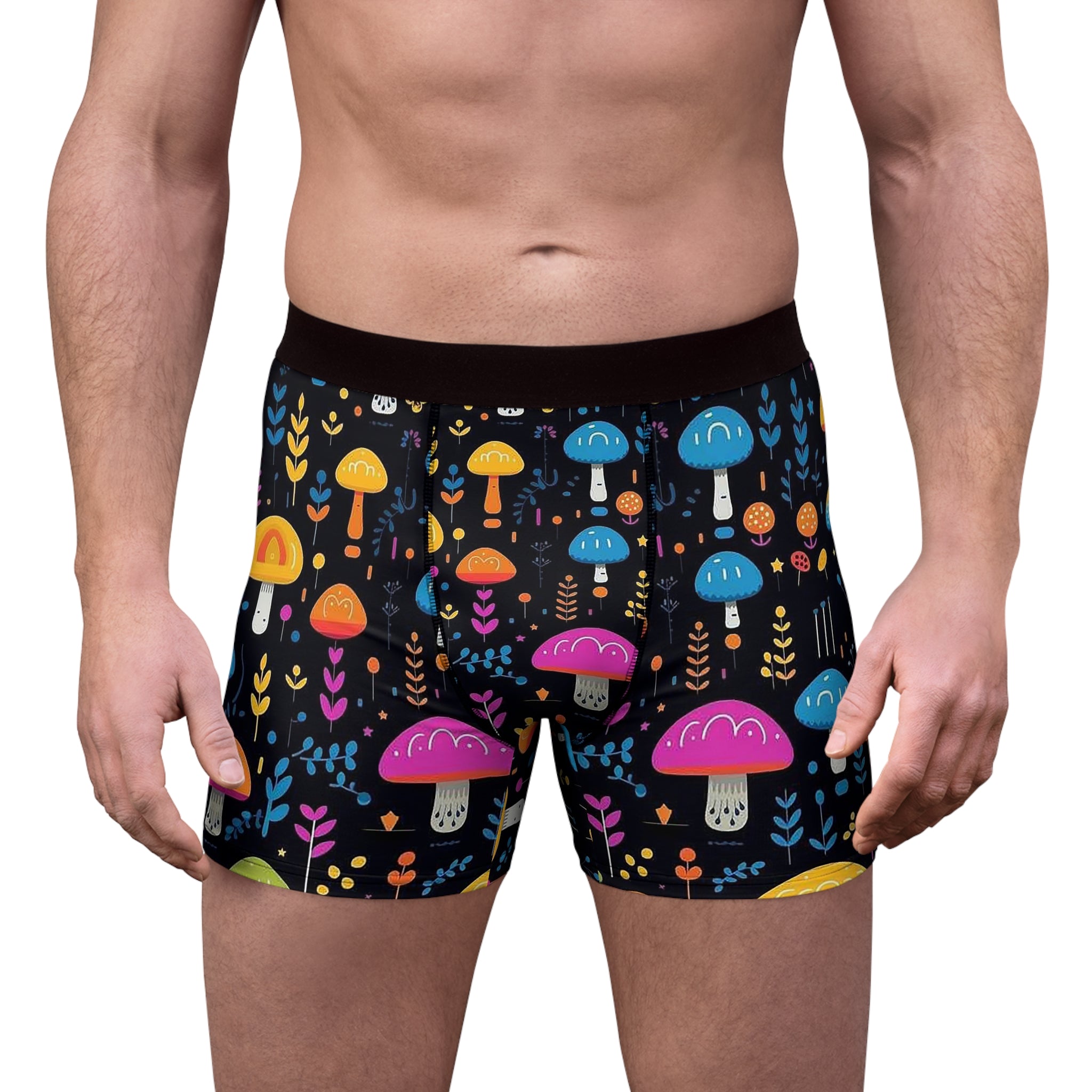 Fungi Fantasy Boxer Briefs – Colorful Mushroom Pattern