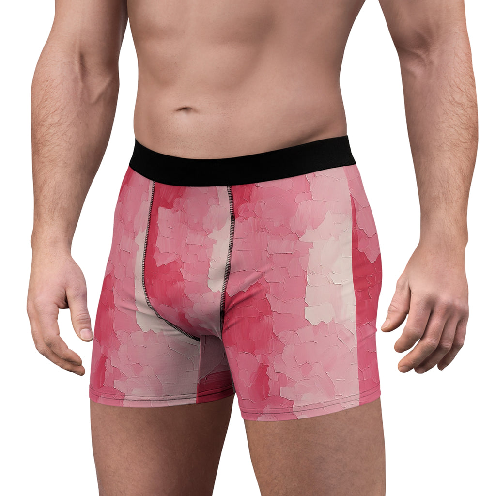 Crimson Blush Boxer Briefs – Textured Pink Red Design