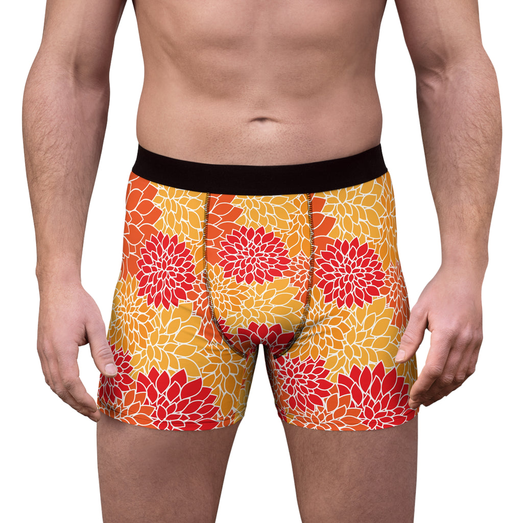 Golden Bloom Boxer Briefs – Sunset Floral Print