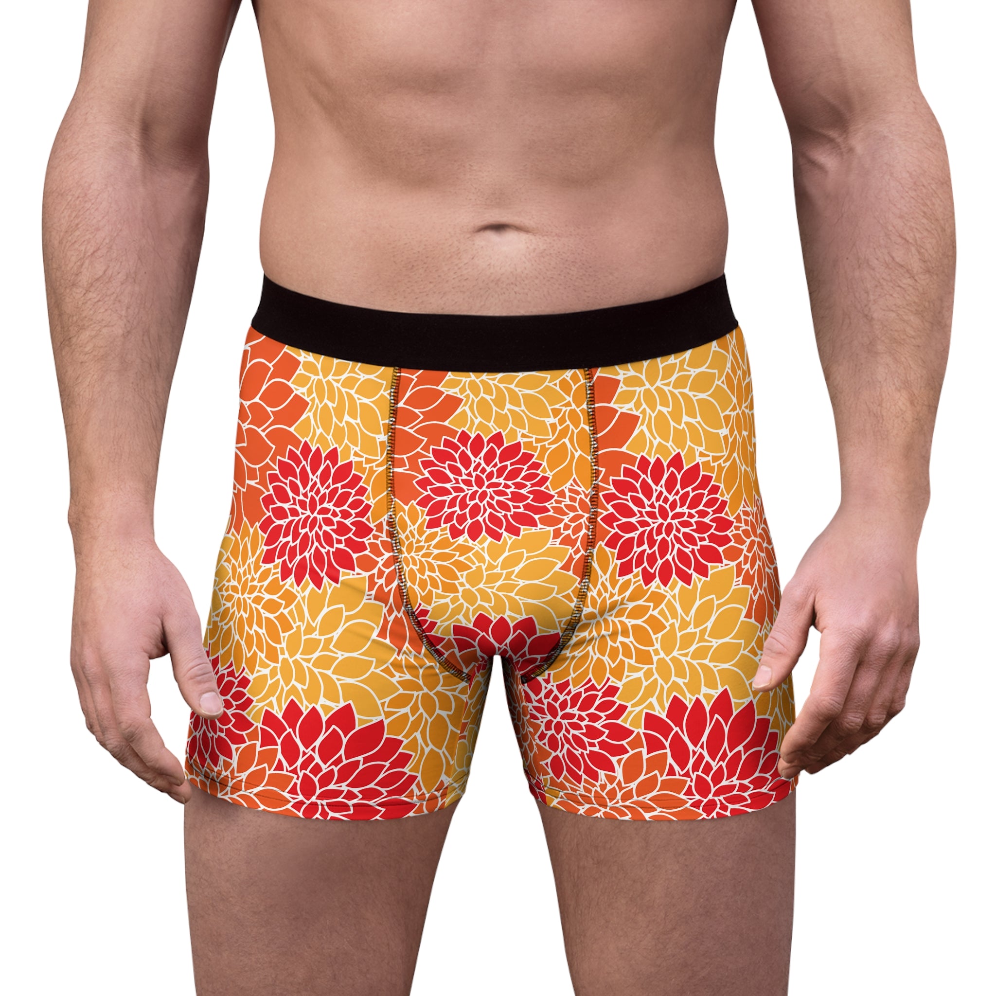 Golden Bloom Boxer Briefs – Sunset Floral Print