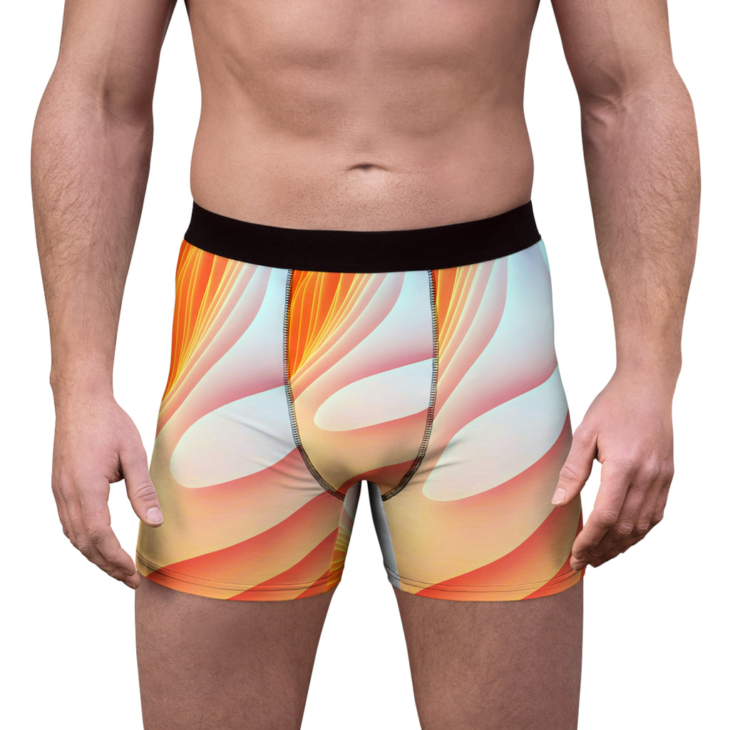 Solar Flow Boxer Briefs – Warm Abstract Wave Design