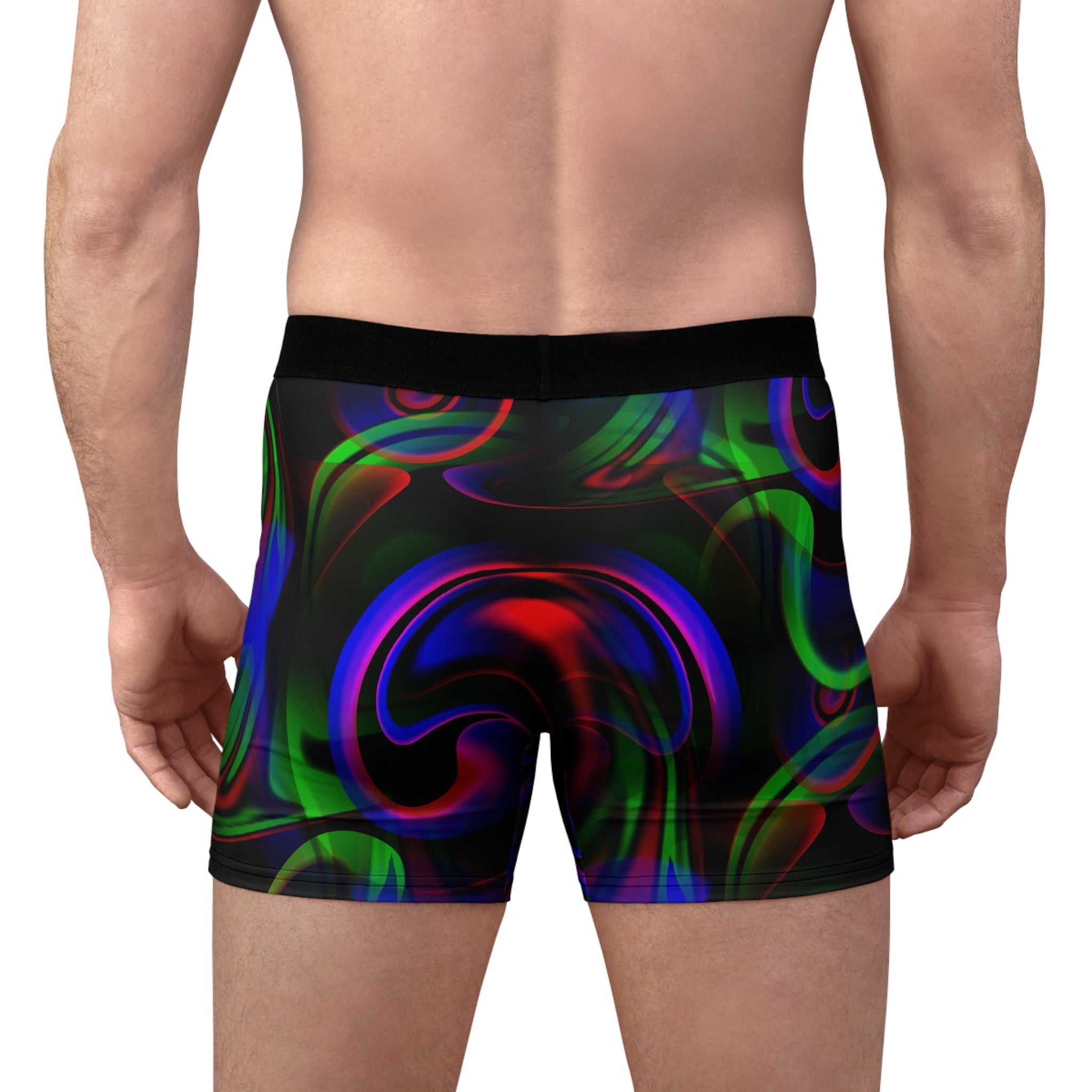Psychedelic Wave Boxer Briefs – Neon Swirl Abstract Design