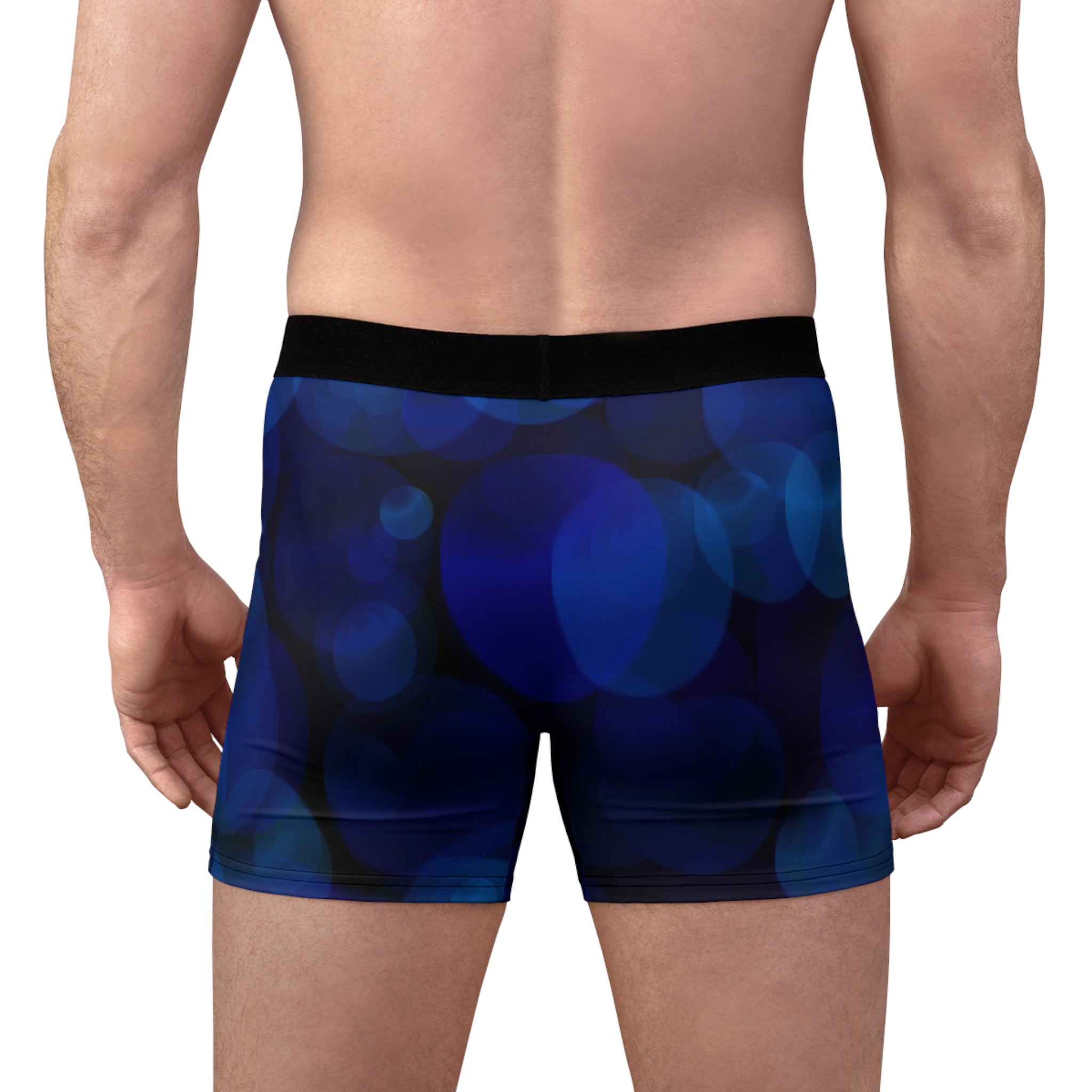 Midnight Blue Glow Boxer Briefs – Soft Bokeh Night Design