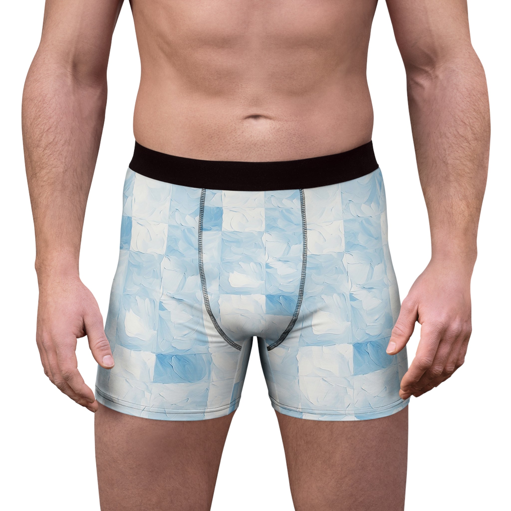 Arctic Flow Boxer Briefs – Soft Blue Minimal Design