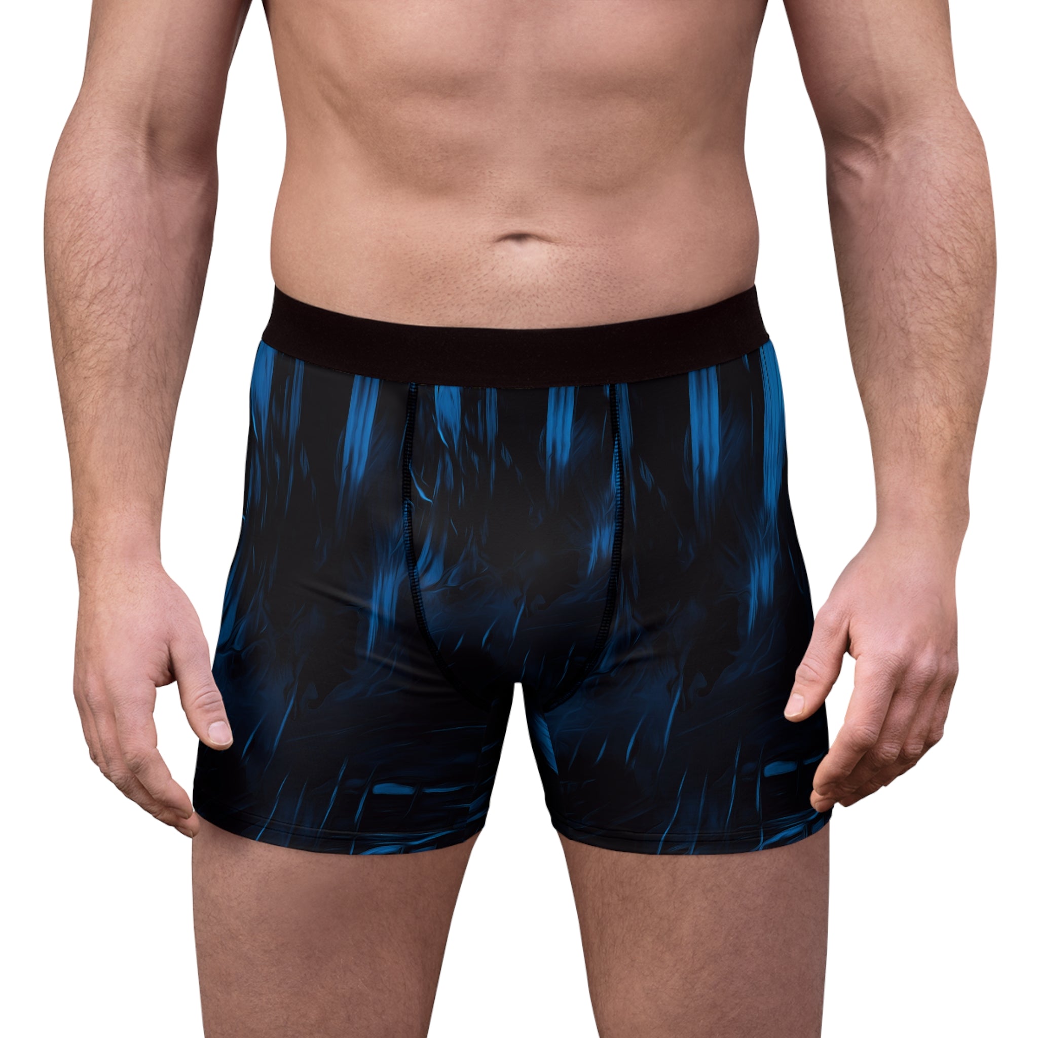 Midnight Flow Boxer Briefs – Dark Blue Shadow Design