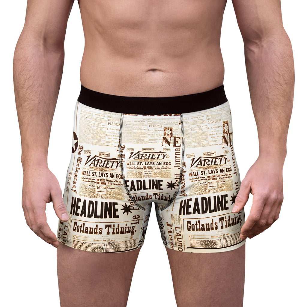 Vintage Newspaper Boxer Briefs – Headline Edition