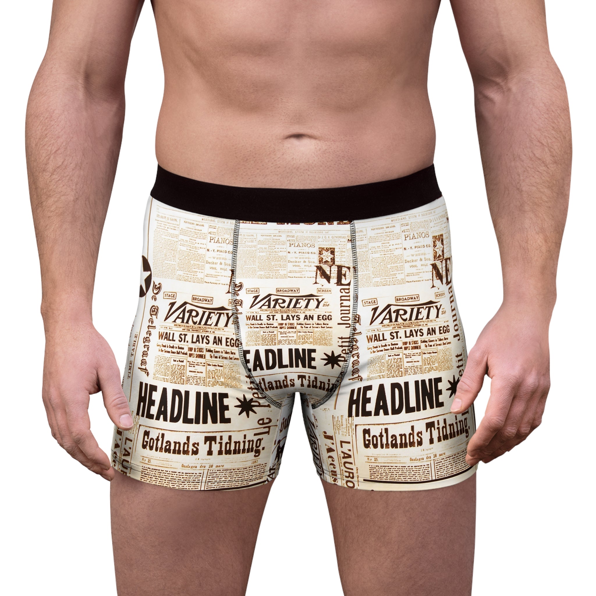 Vintage Newspaper Boxer Briefs – Headline Edition