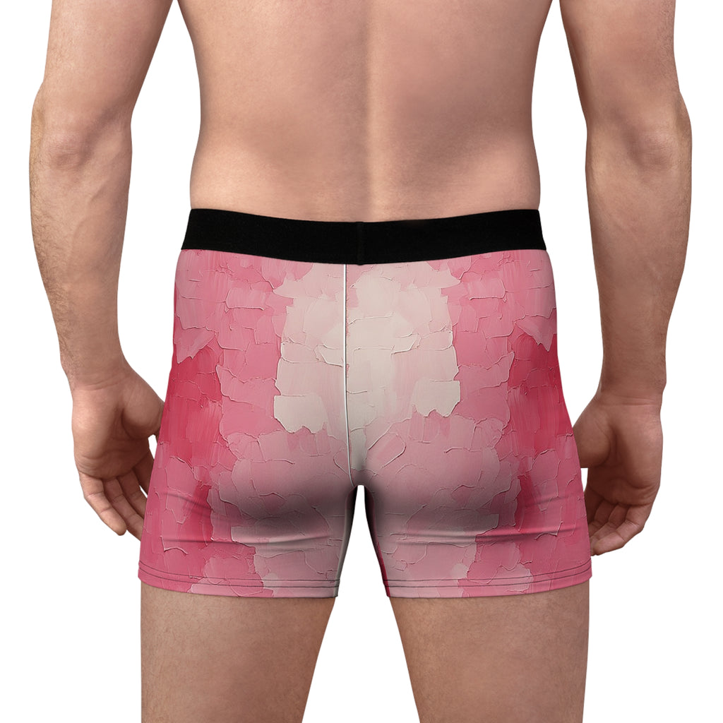 Crimson Blush Boxer Briefs – Textured Pink Red Design