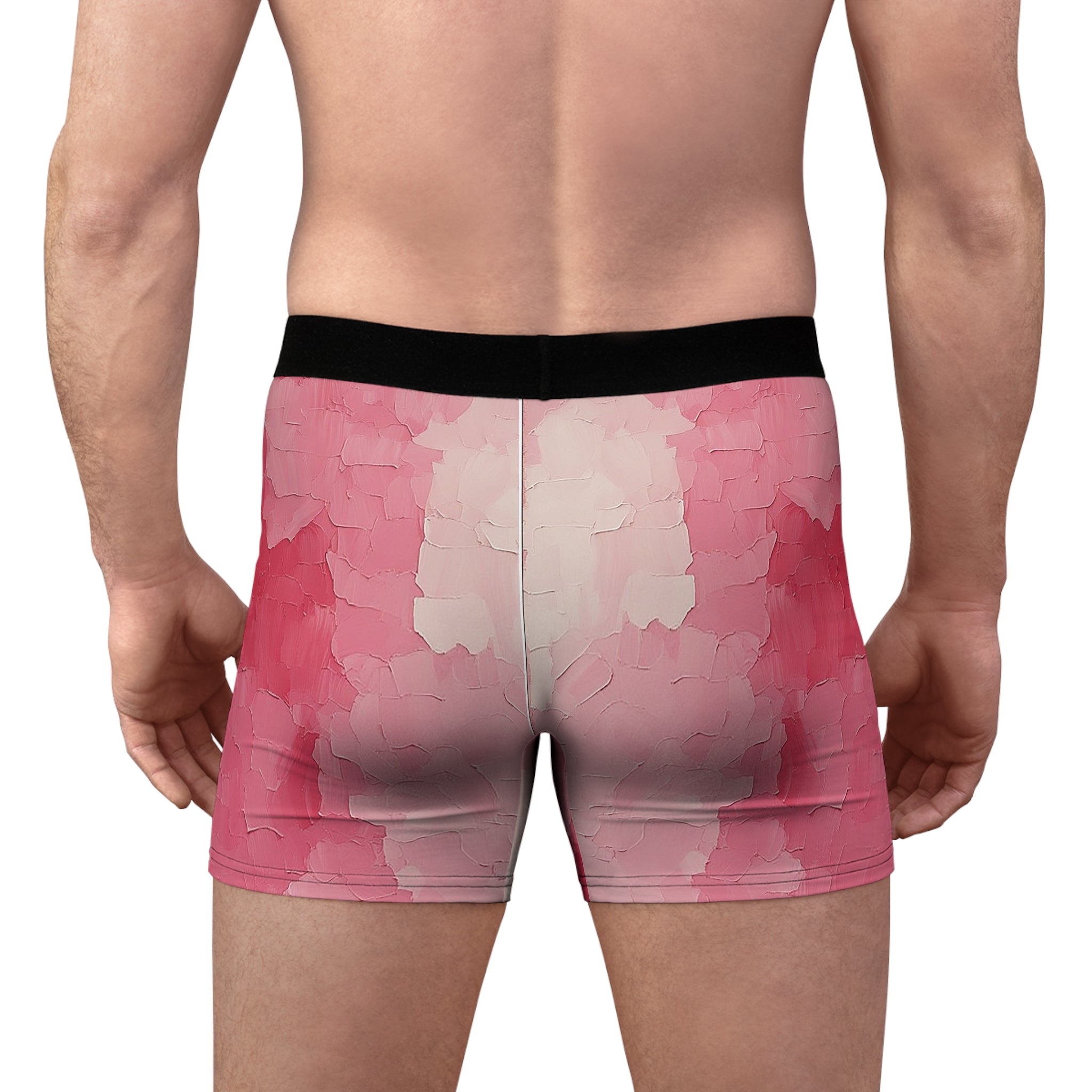 Crimson Blush Boxer Briefs – Textured Pink Red Design