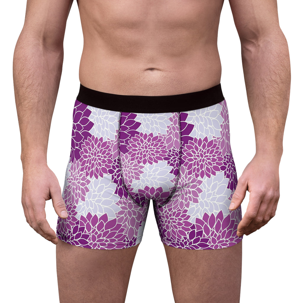 Royal Bloom Boxer Briefs – Purple Floral Print