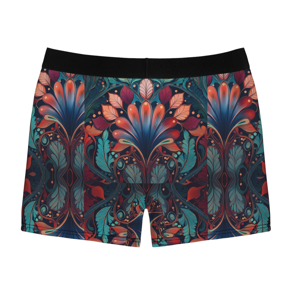 Ornate Floral Boxer Briefs – Luxe Abstract Botanical Design