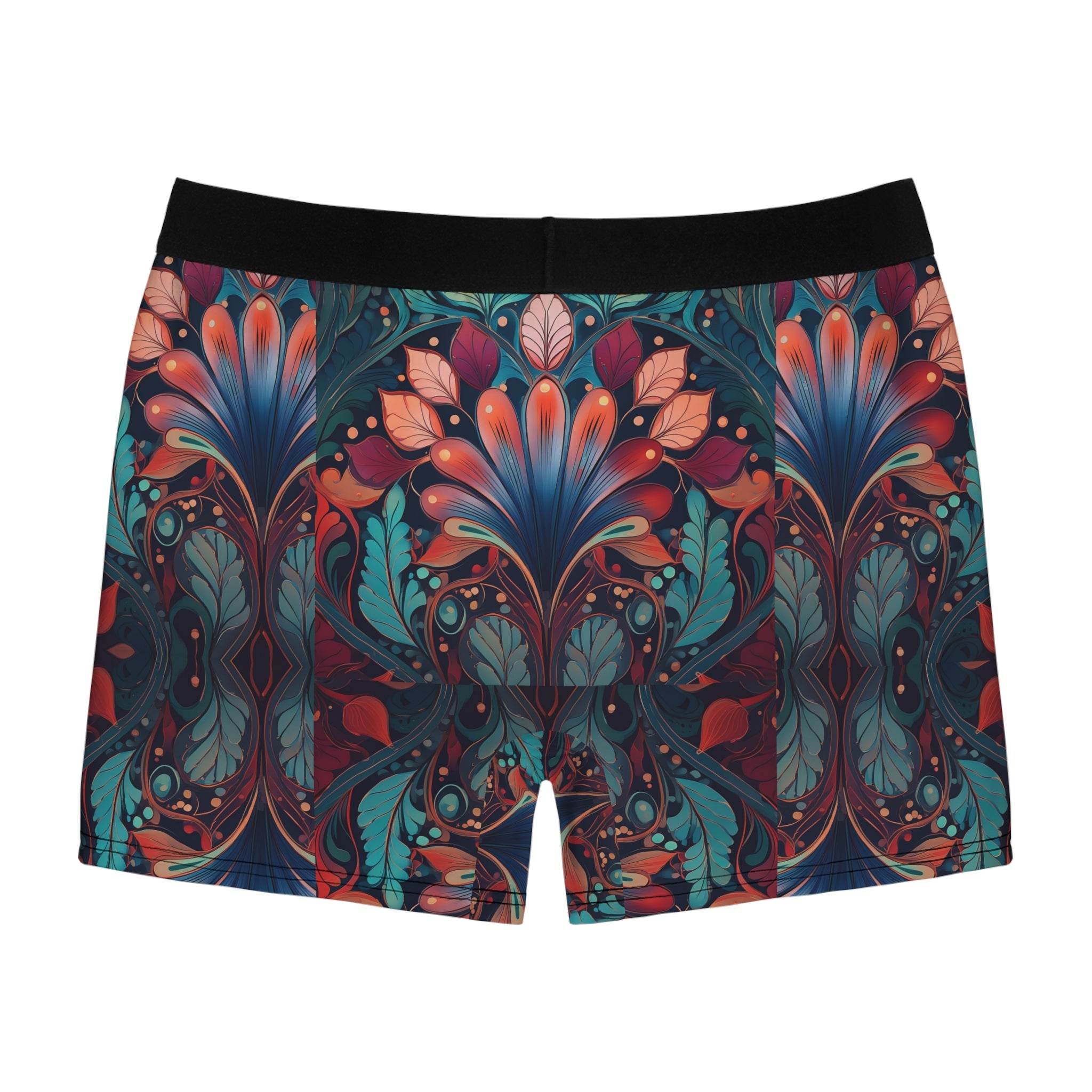 Ornate Floral Boxer Briefs – Luxe Abstract Botanical Design
