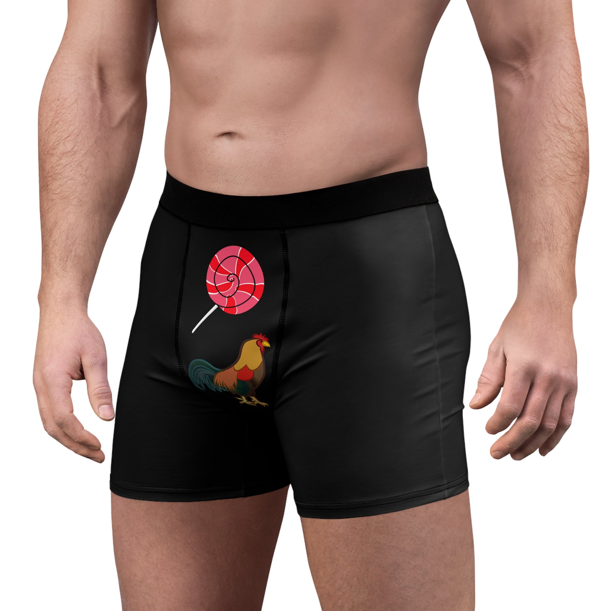 Cock & Candy Boxer Briefs – Funny Rooster Lollipop Design
