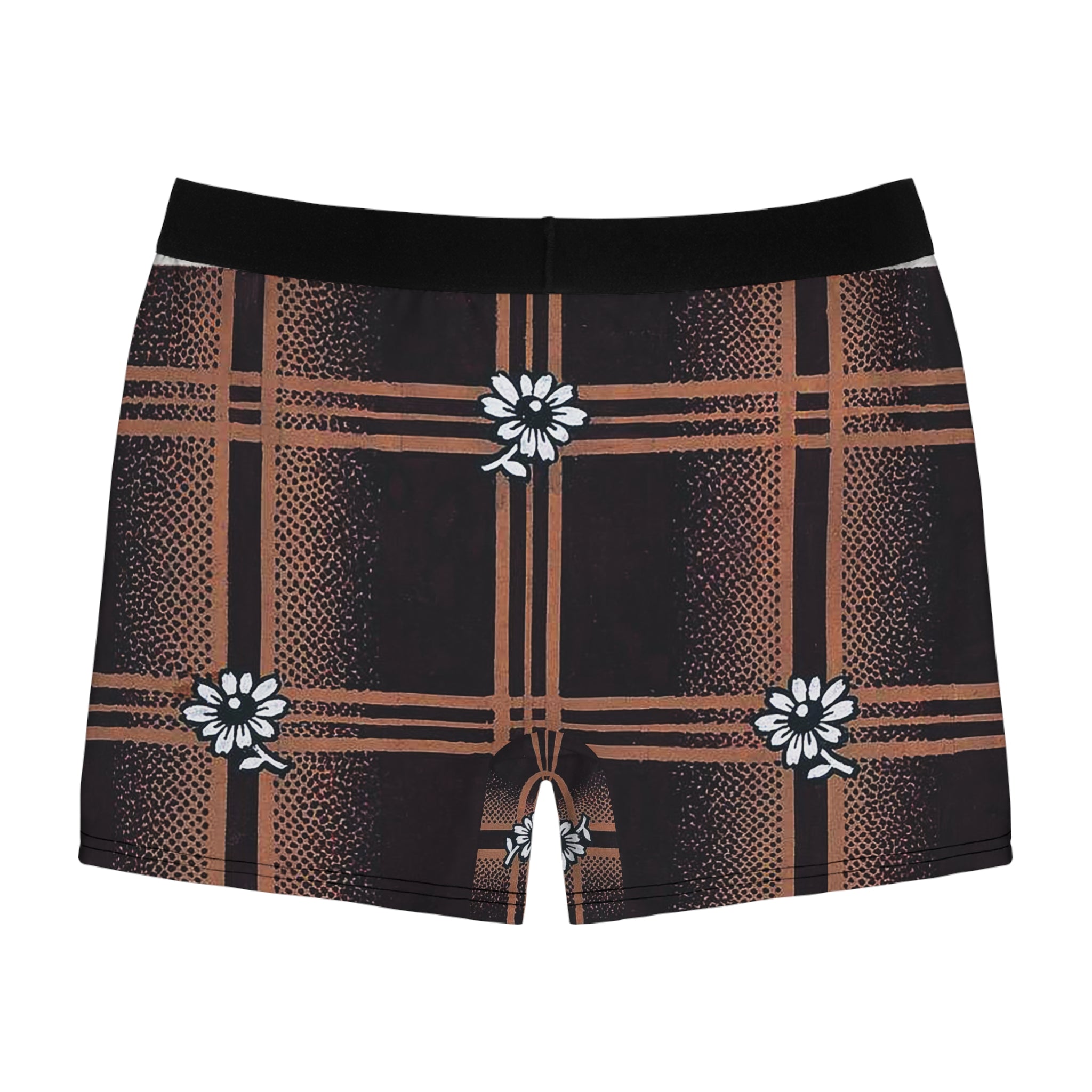Vintage Grid Boxer Briefs – Floral Plaid Print