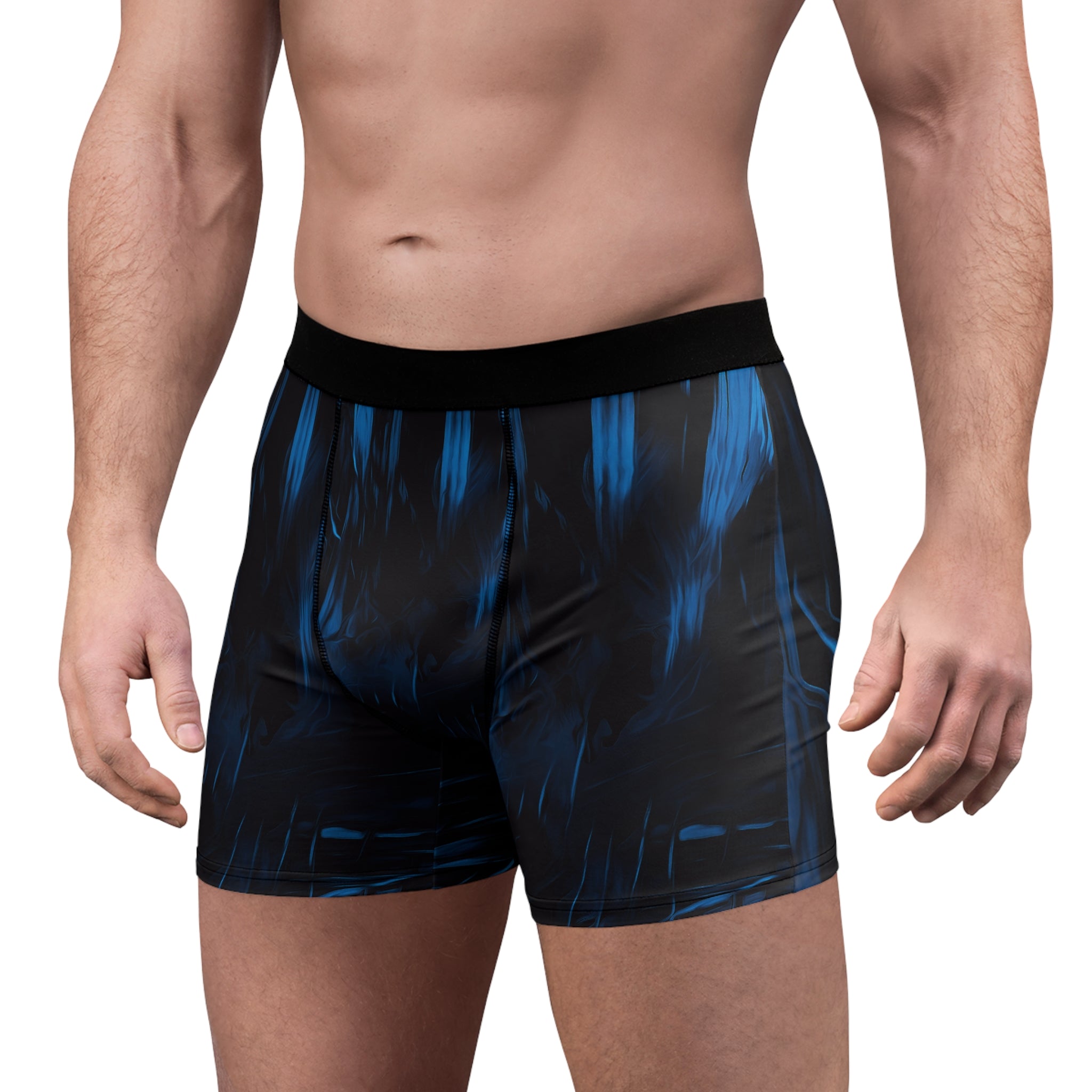 Midnight Flow Boxer Briefs – Dark Blue Shadow Design