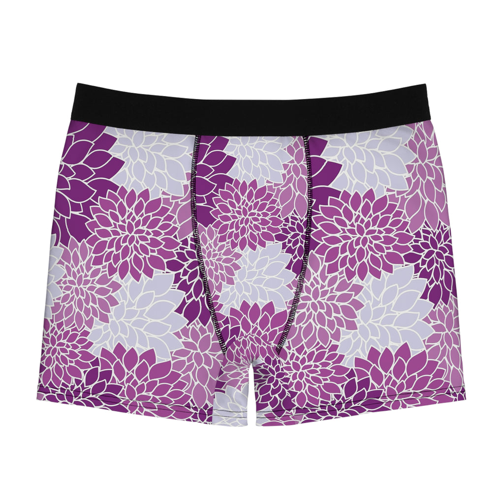 Royal Bloom Boxer Briefs – Purple Floral Print