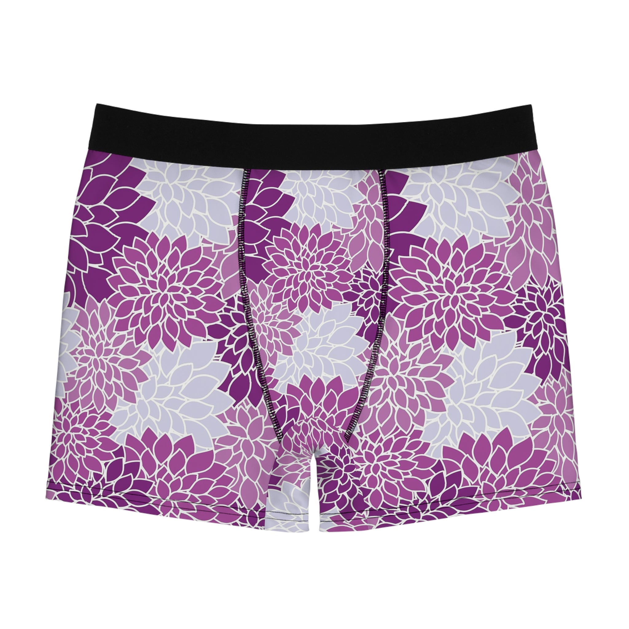 Royal Bloom Boxer Briefs – Purple Floral Print