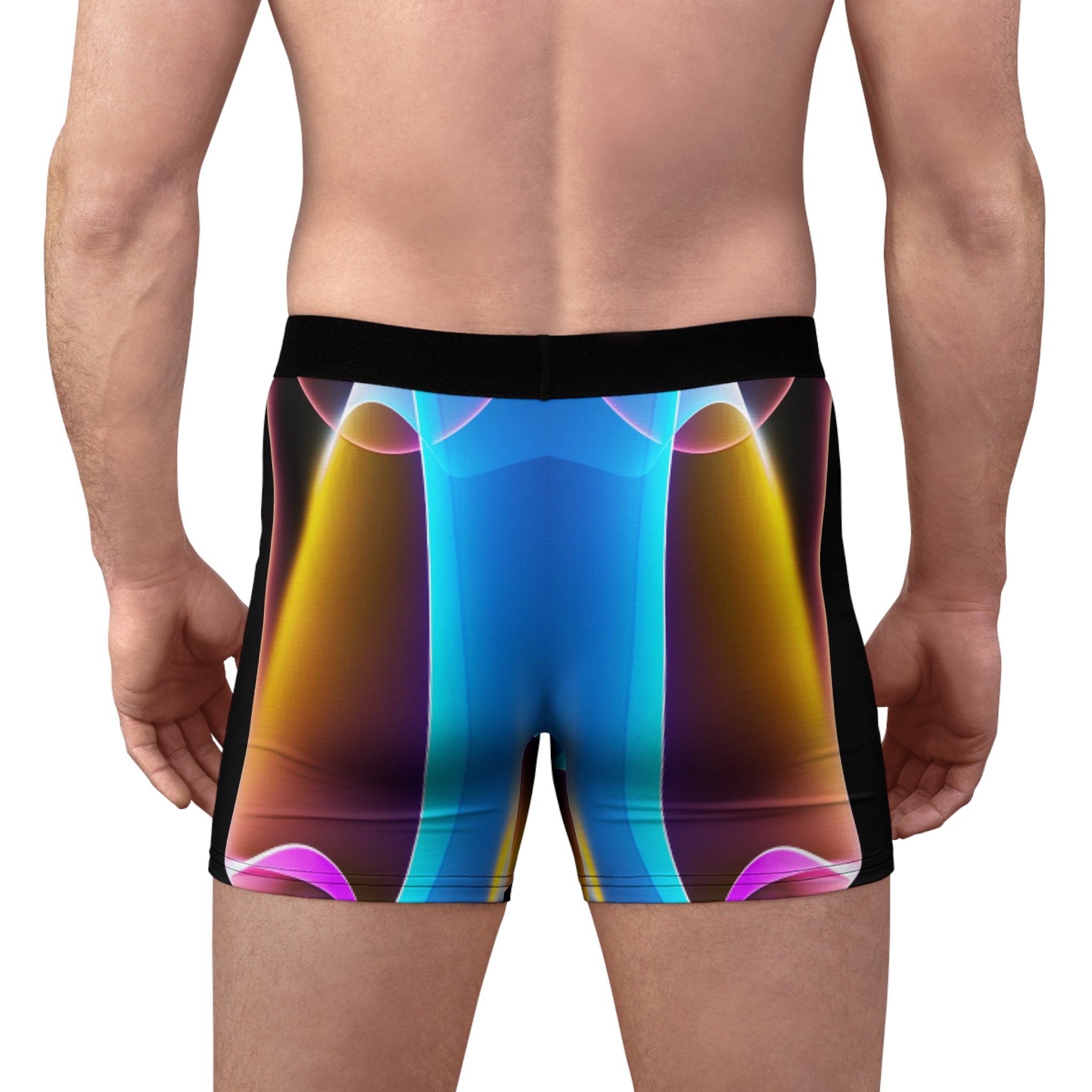 Prism Flow Boxer Briefs – Neon Gradient Wave Design