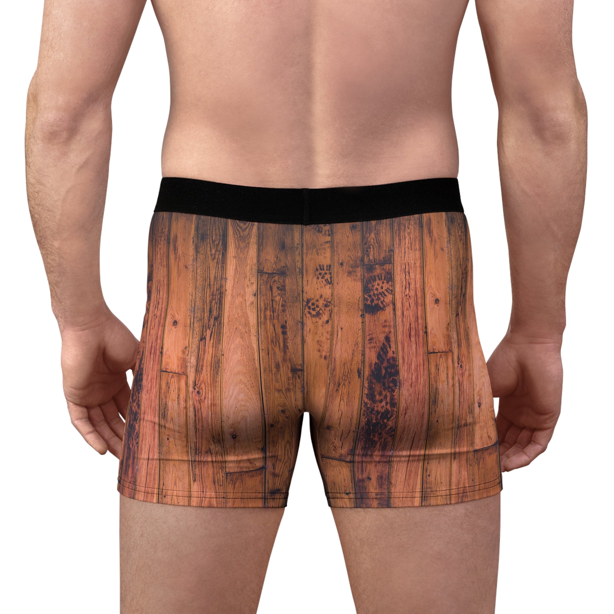 Rustic Grain Boxer Briefs – Wood Texture Print