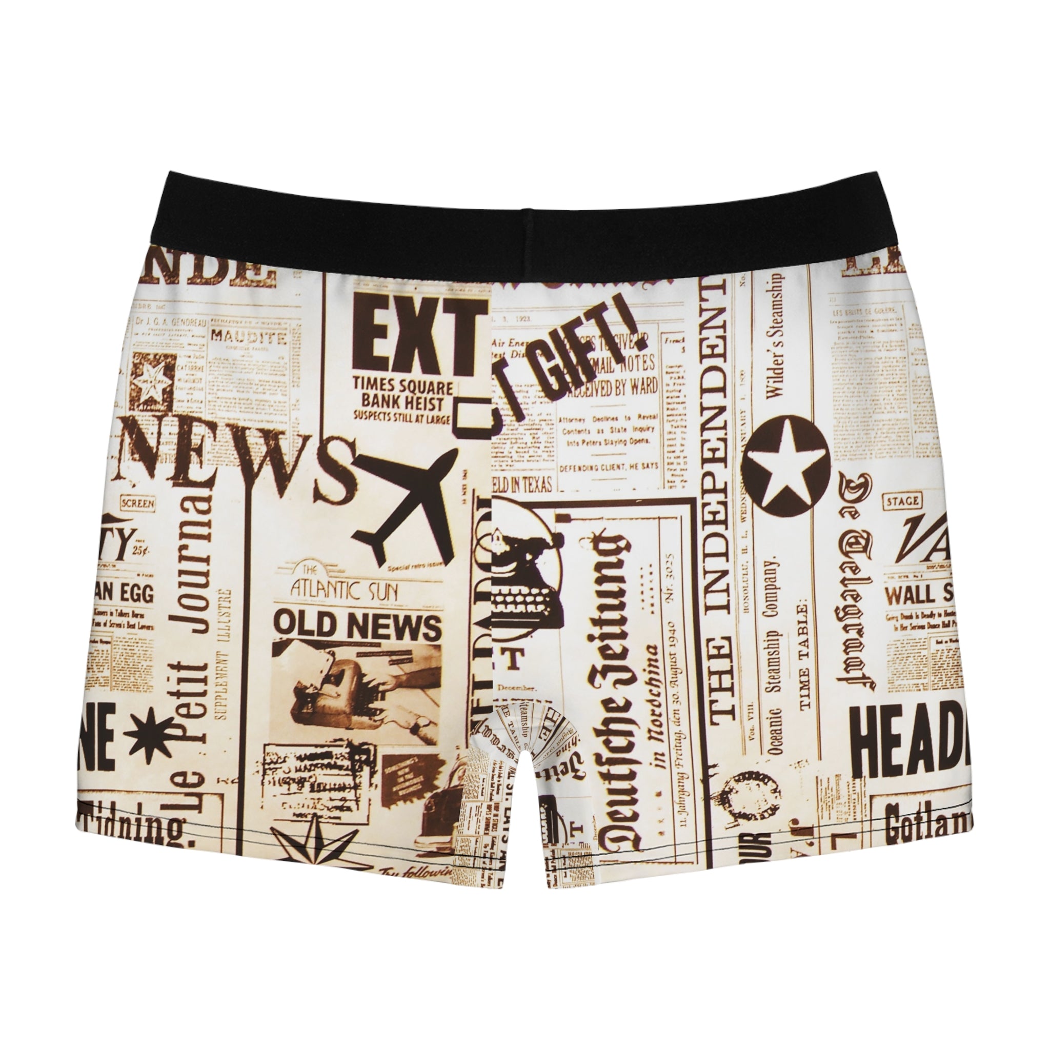 Vintage Newspaper Boxer Briefs – Headline Edition