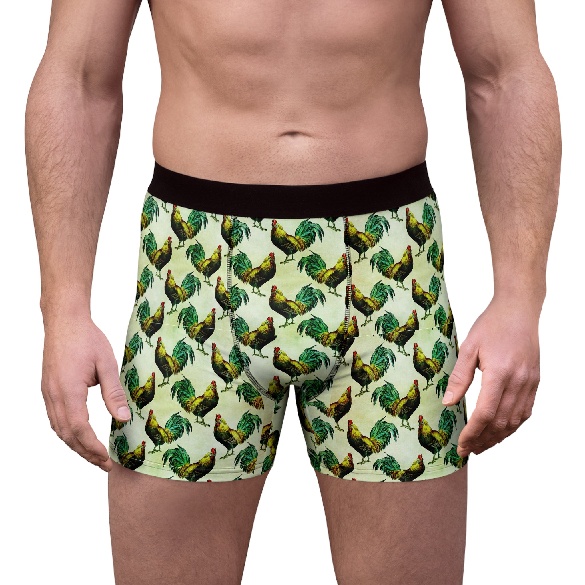 Rooster Print Boxer Briefs – Bold Farmhouse Fun Design
