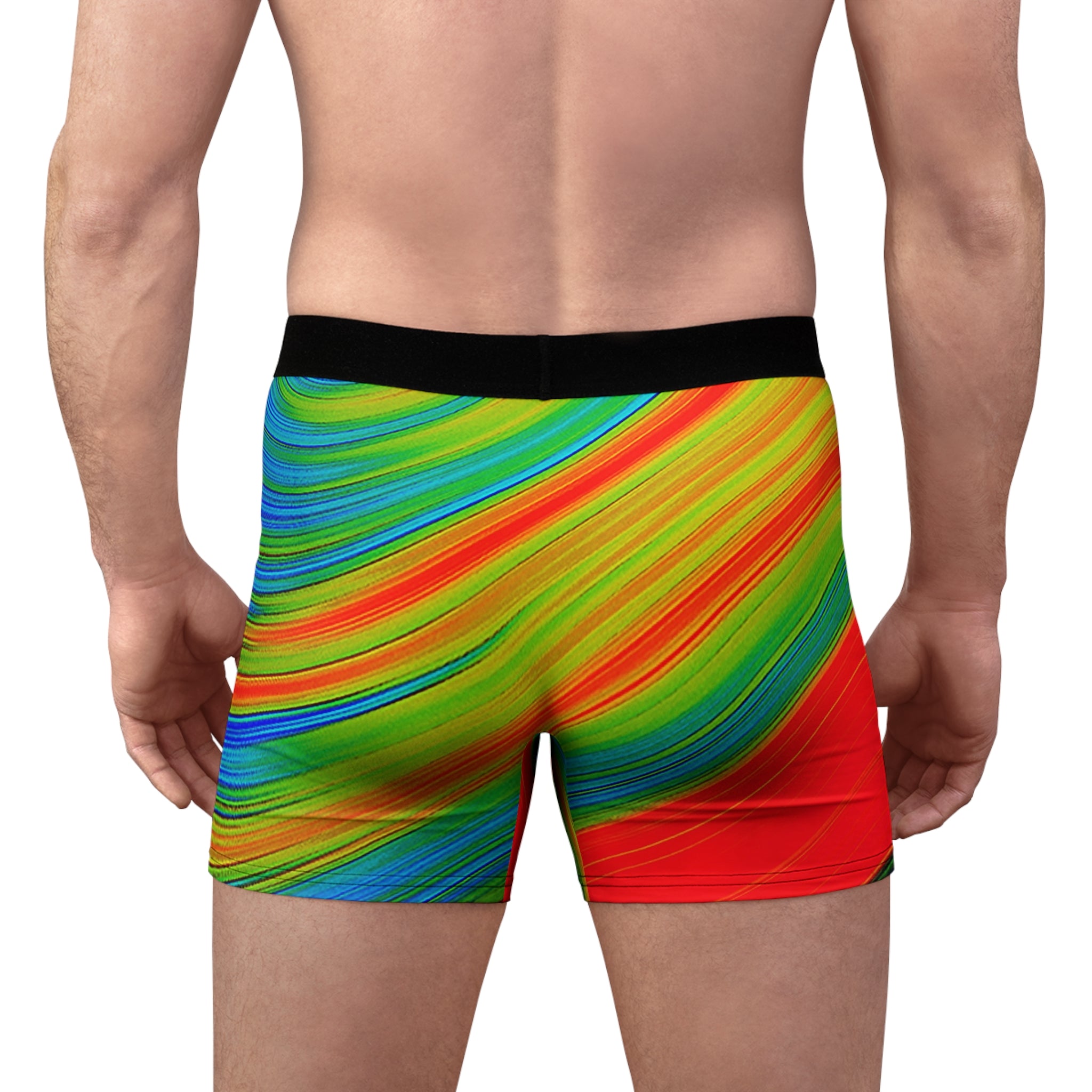 Neon Flow Boxer Briefs – Vibrant Spectrum Wave Design