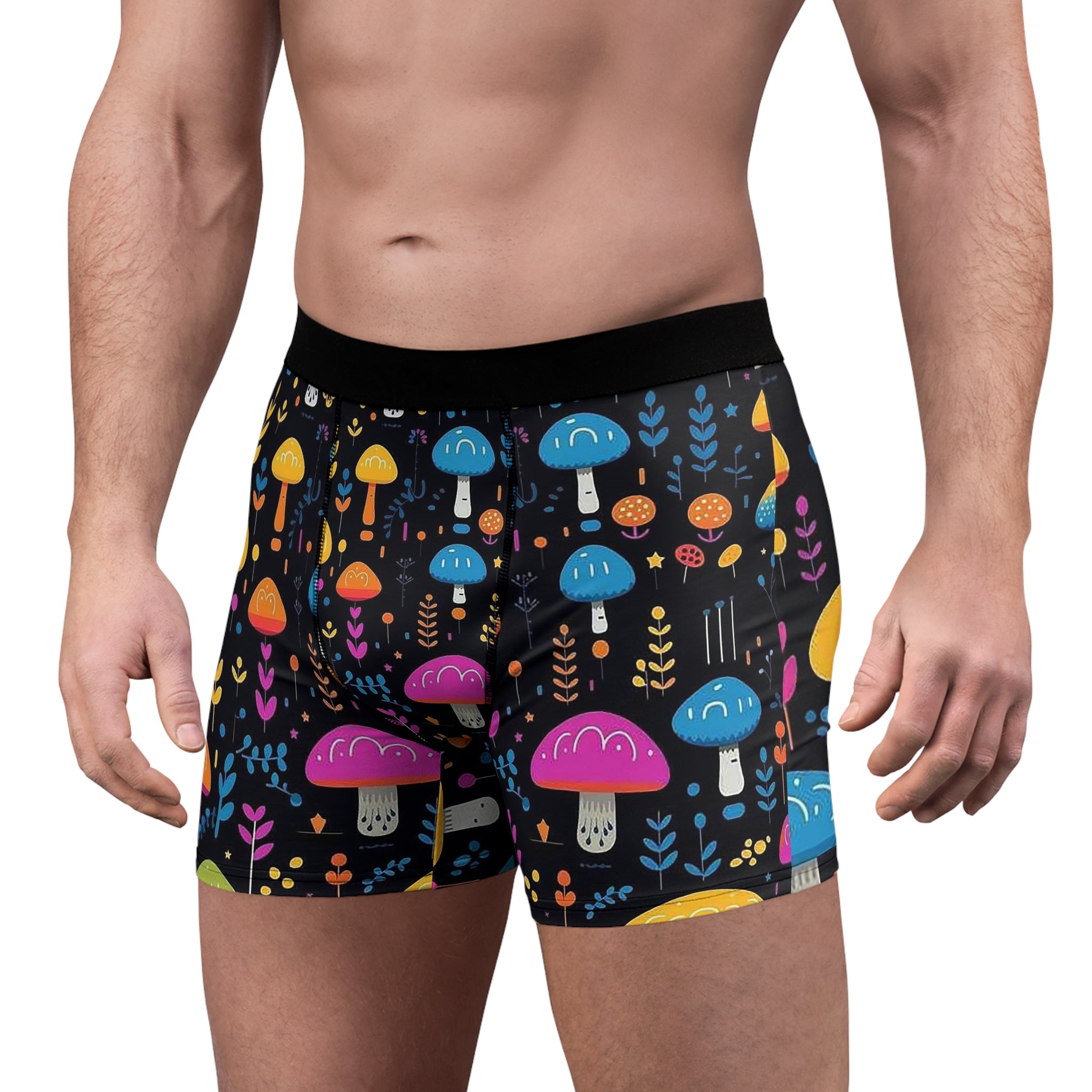 Fungi Fantasy Boxer Briefs – Colorful Mushroom Pattern