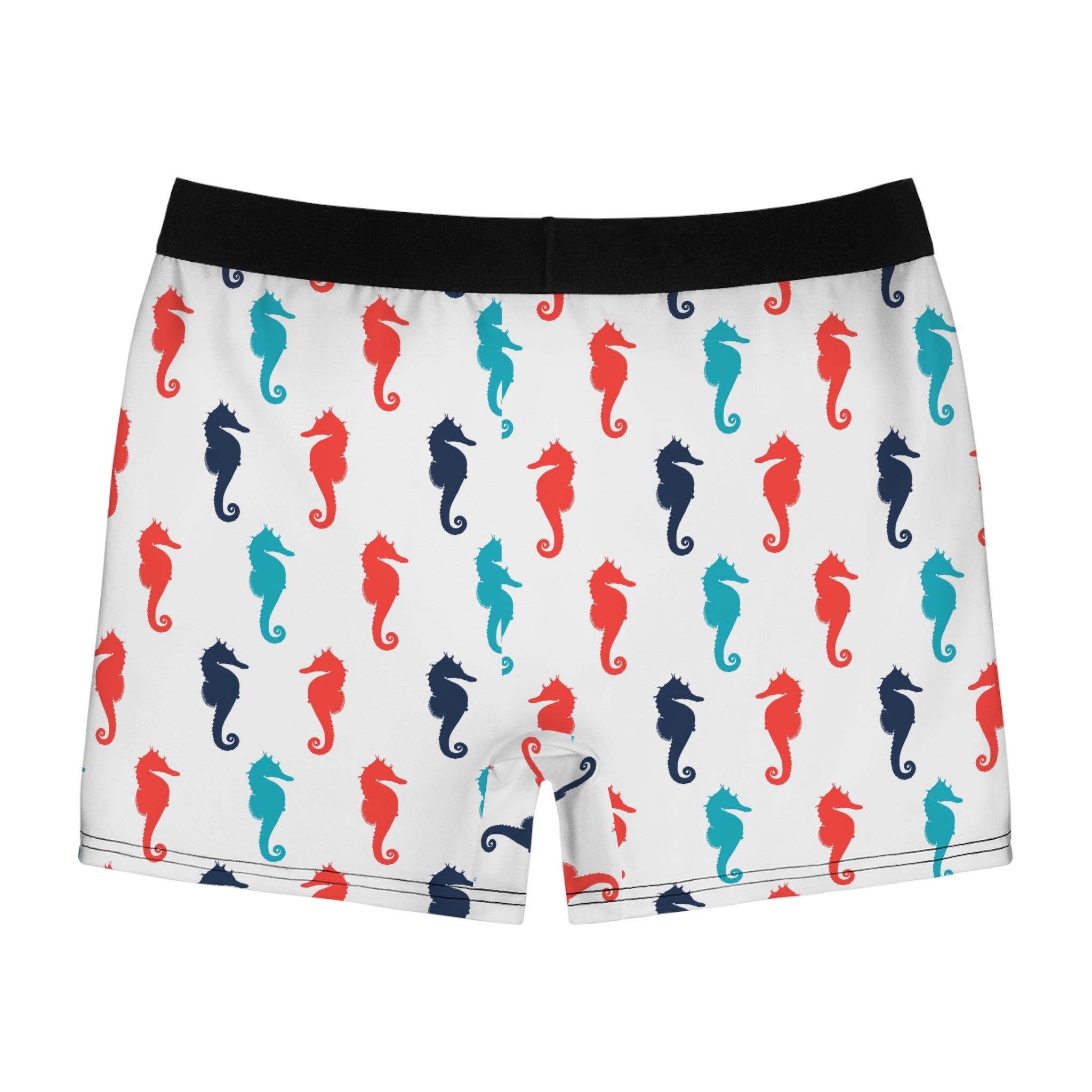 Playful Seahorse Boxer Briefs – Coastal Pop Pattern Underwear
