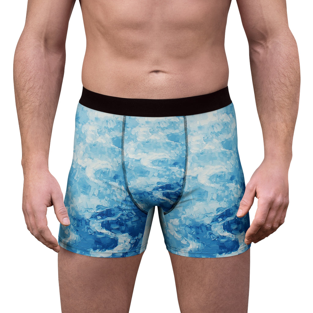 Aqua Flow Boxer Briefs – Ocean Wave Texture Design