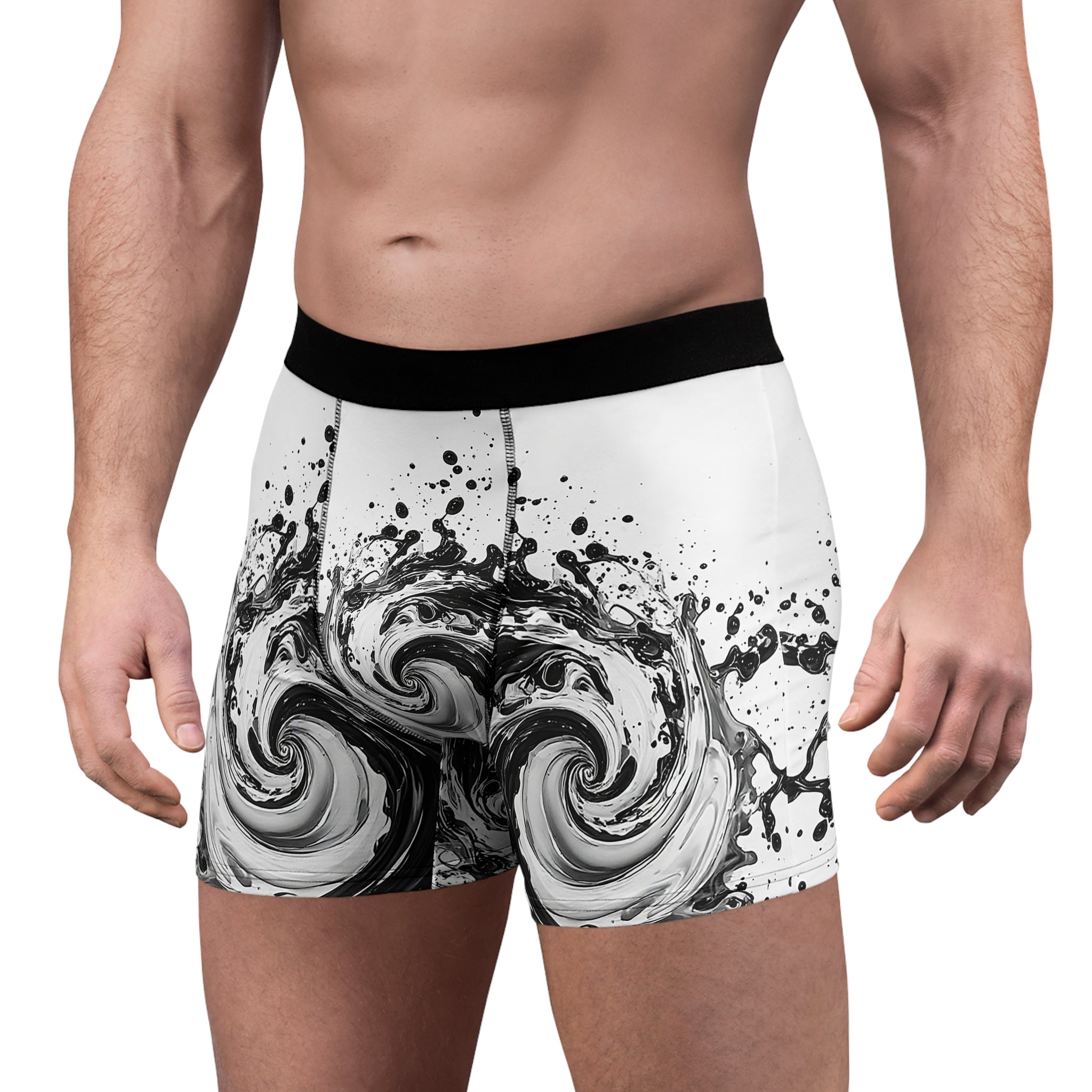 Ink Surge Boxer Briefs – Monochrome Splash Edition