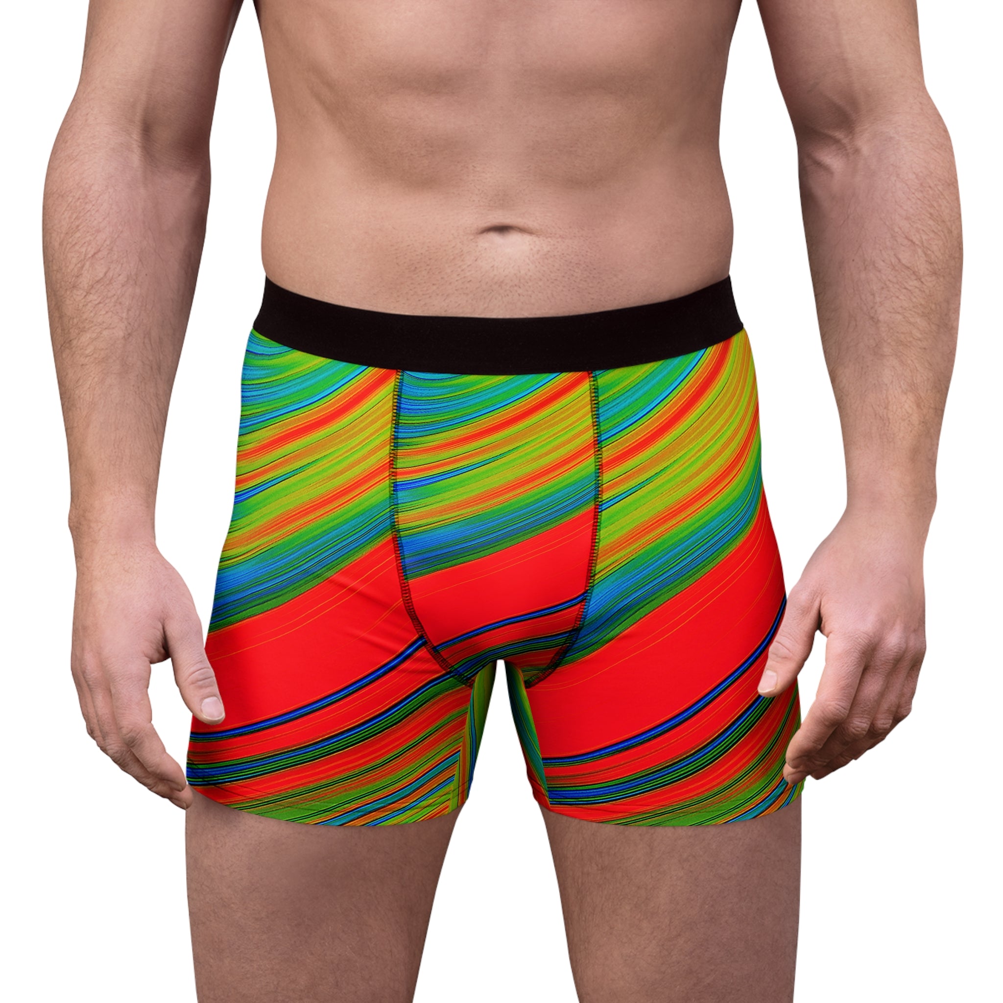 Neon Flow Boxer Briefs – Vibrant Spectrum Wave Design