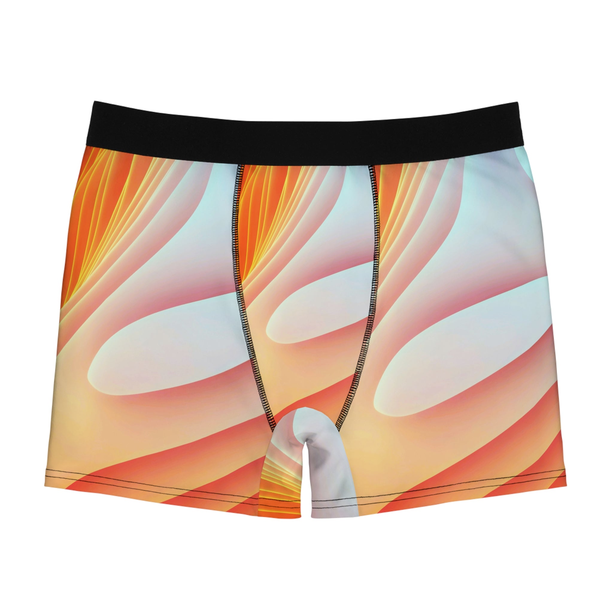 Solar Flow Boxer Briefs – Warm Abstract Wave Design