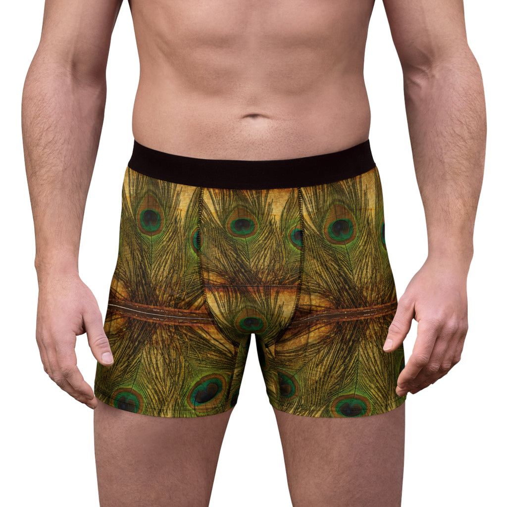 Peacock Feather Boxer Briefs – Luxe Nature-Inspired Design