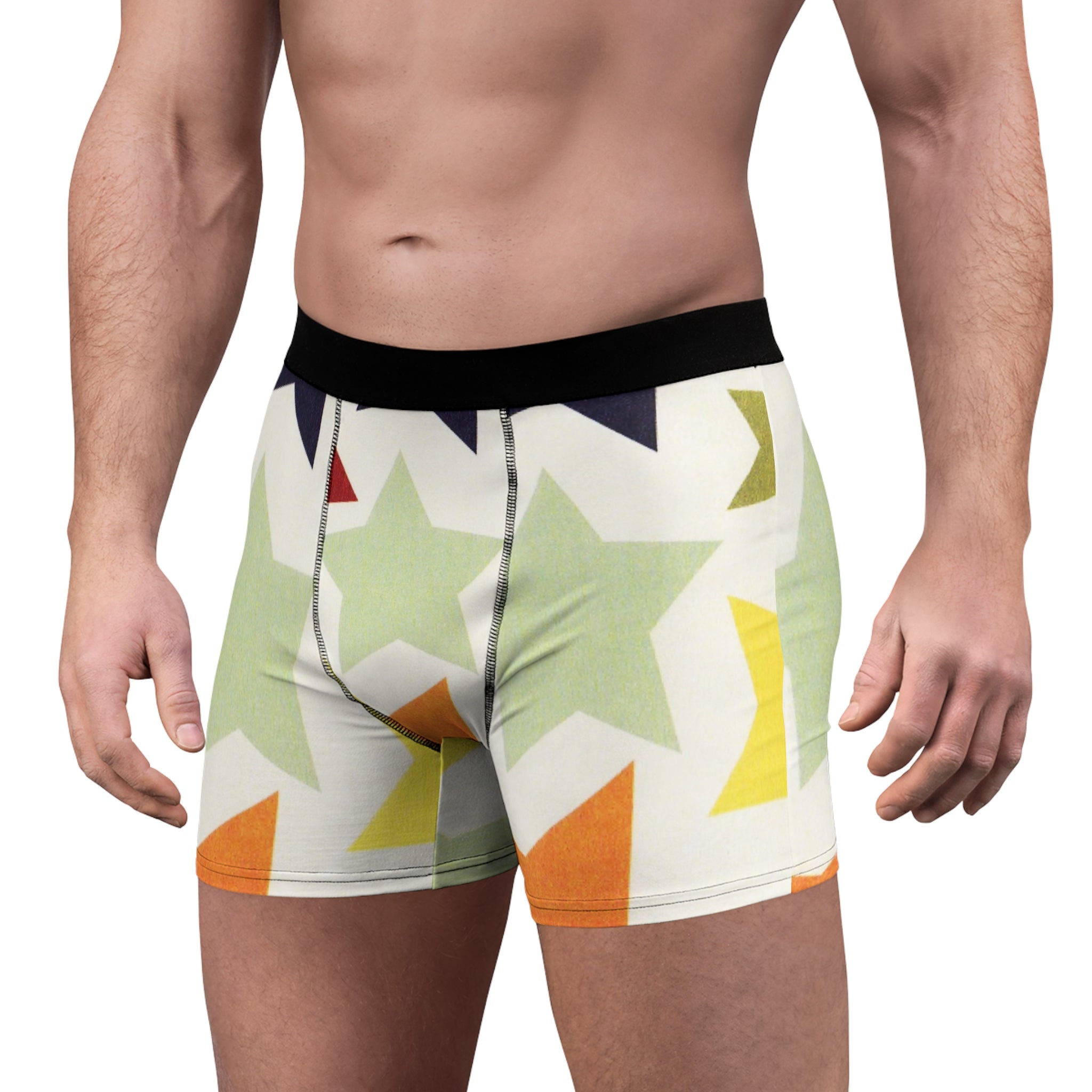 Retro Star Boxer Briefs – Vintage Pop Shape Design