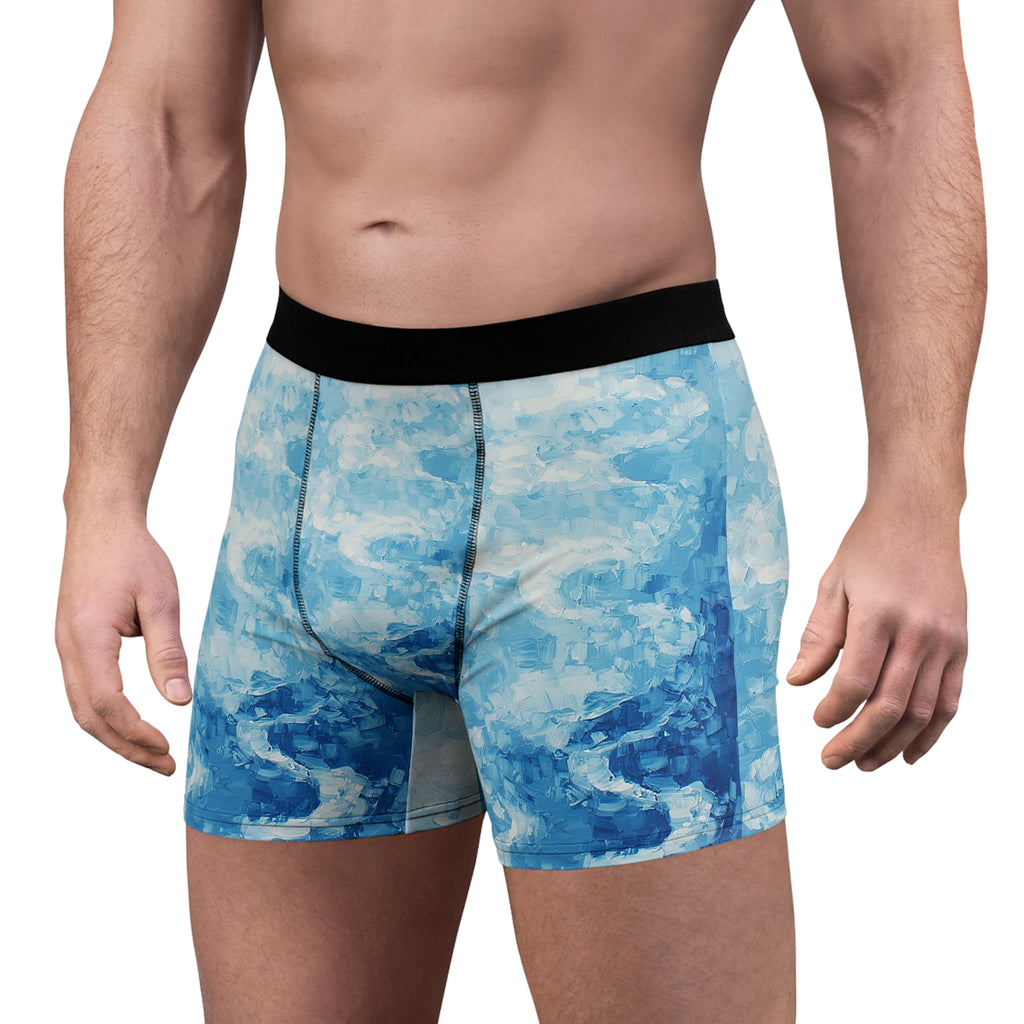 Aqua Flow Boxer Briefs – Ocean Wave Texture Design