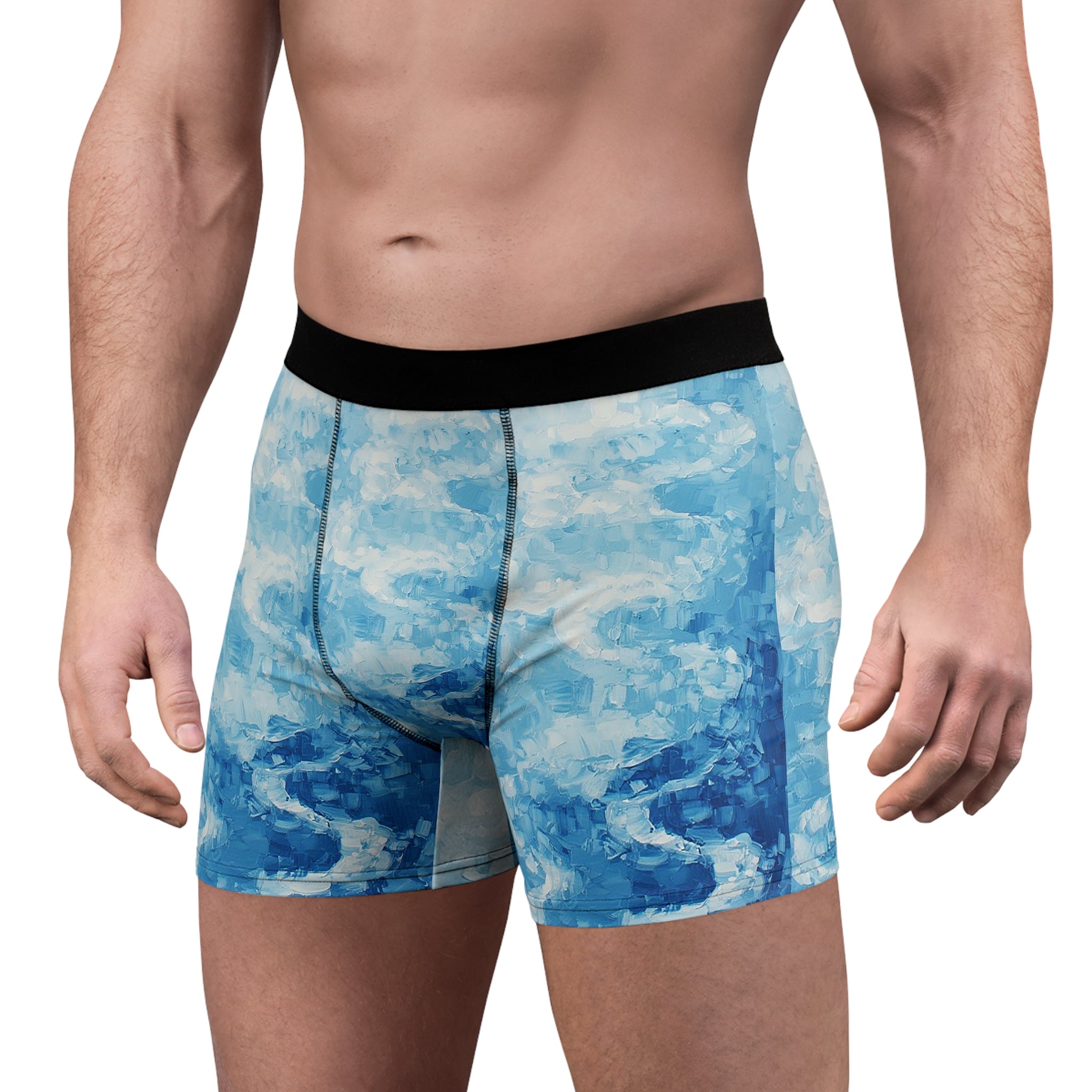 Aqua Flow Boxer Briefs – Ocean Wave Texture Design