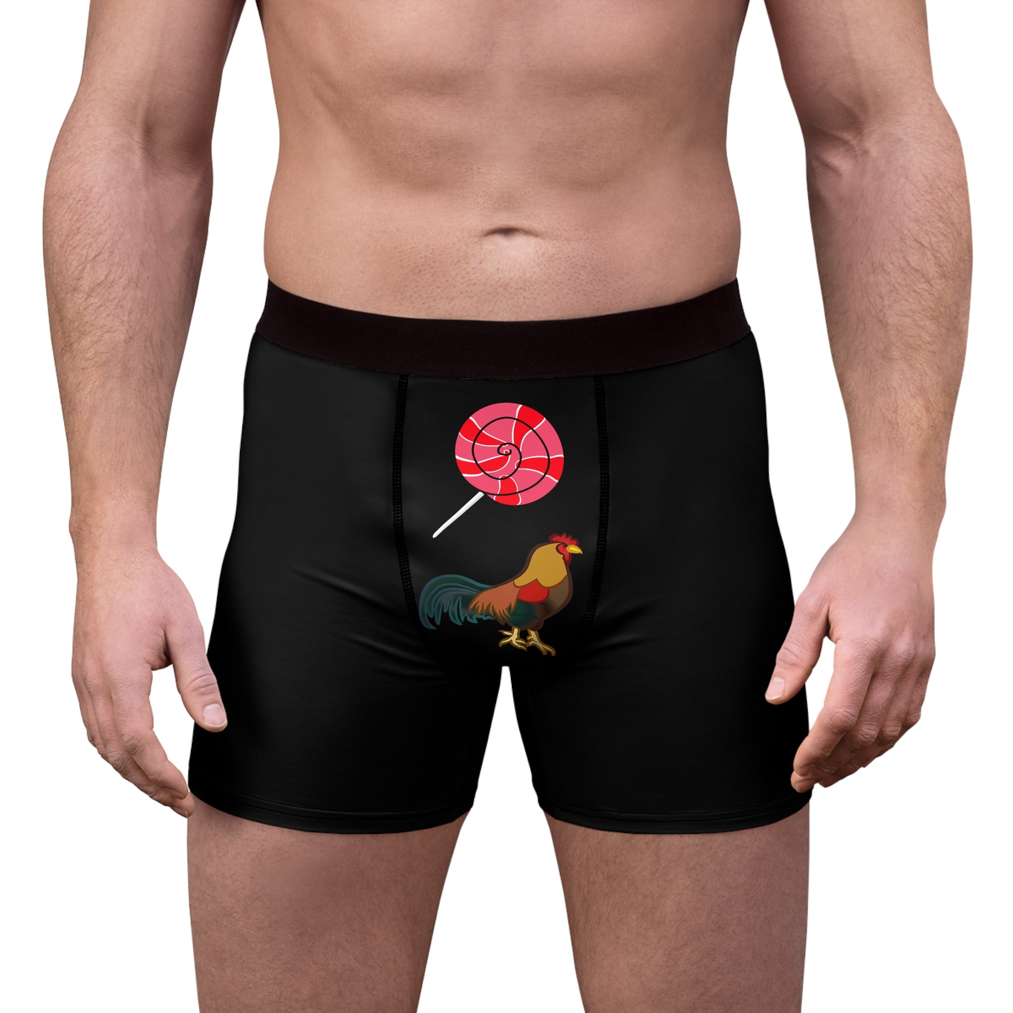 Cock & Candy Boxer Briefs – Funny Rooster Lollipop Design