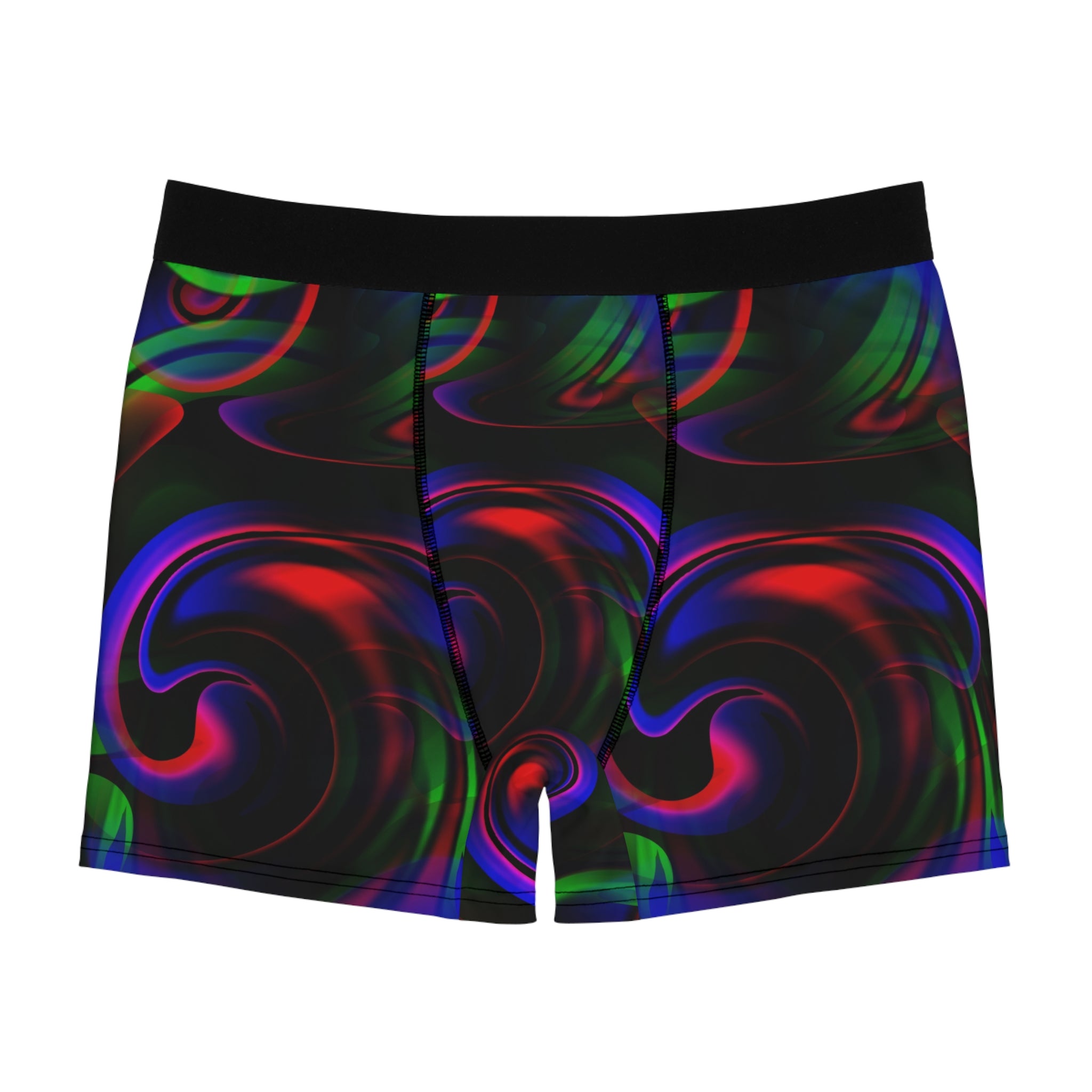 Psychedelic Wave Boxer Briefs – Neon Swirl Abstract Design