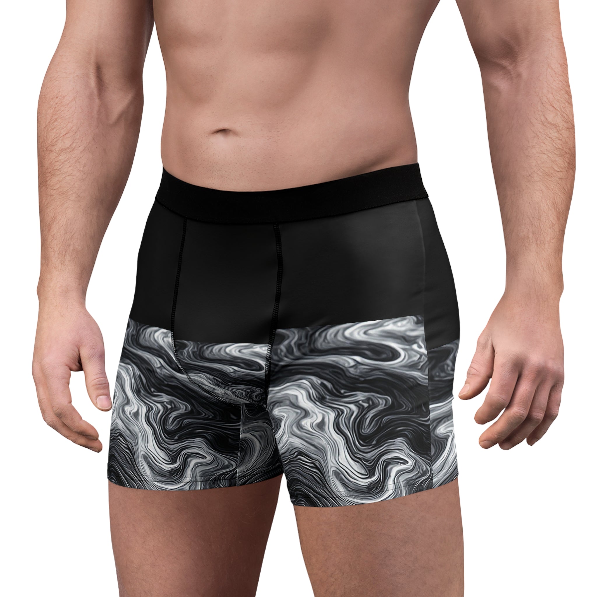 Monochrome Flow Boxer Briefs – Black Marble Edition