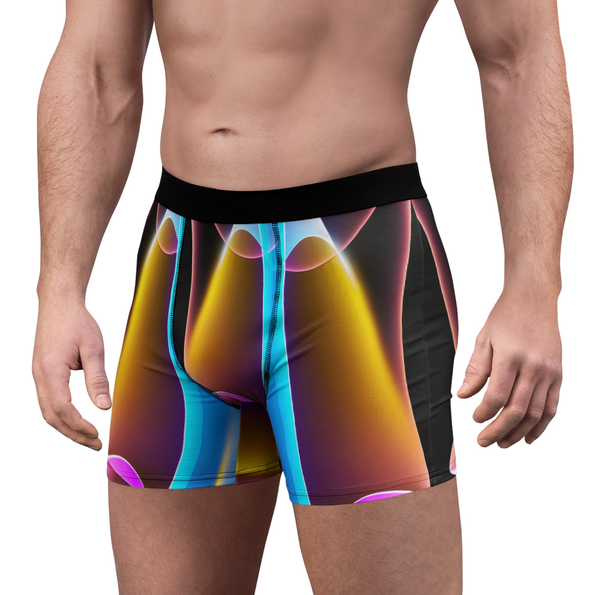 Prism Flow Boxer Briefs – Neon Gradient Wave Design