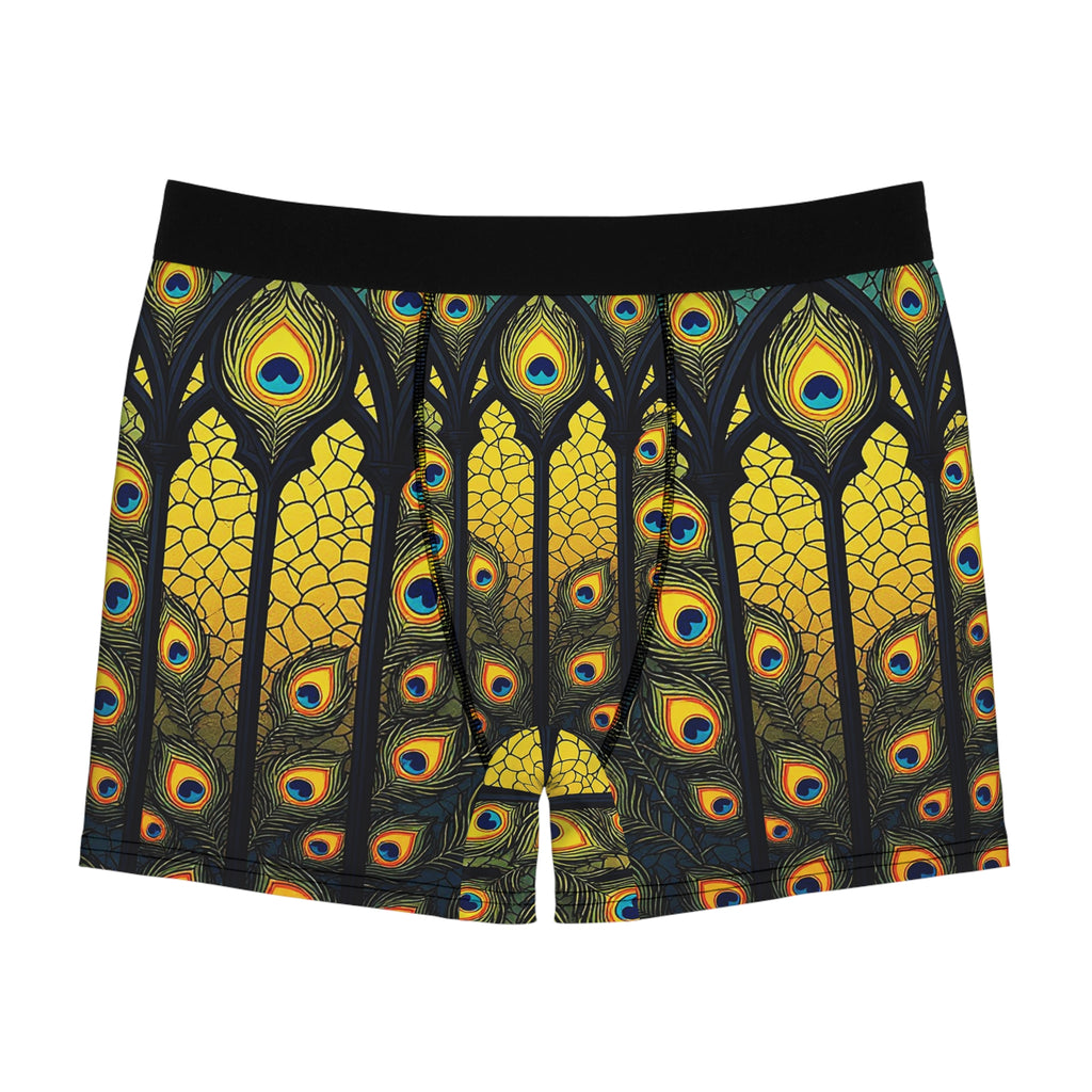 Peacock Cathedral Boxer Briefs – Golden Stained Glass Edition