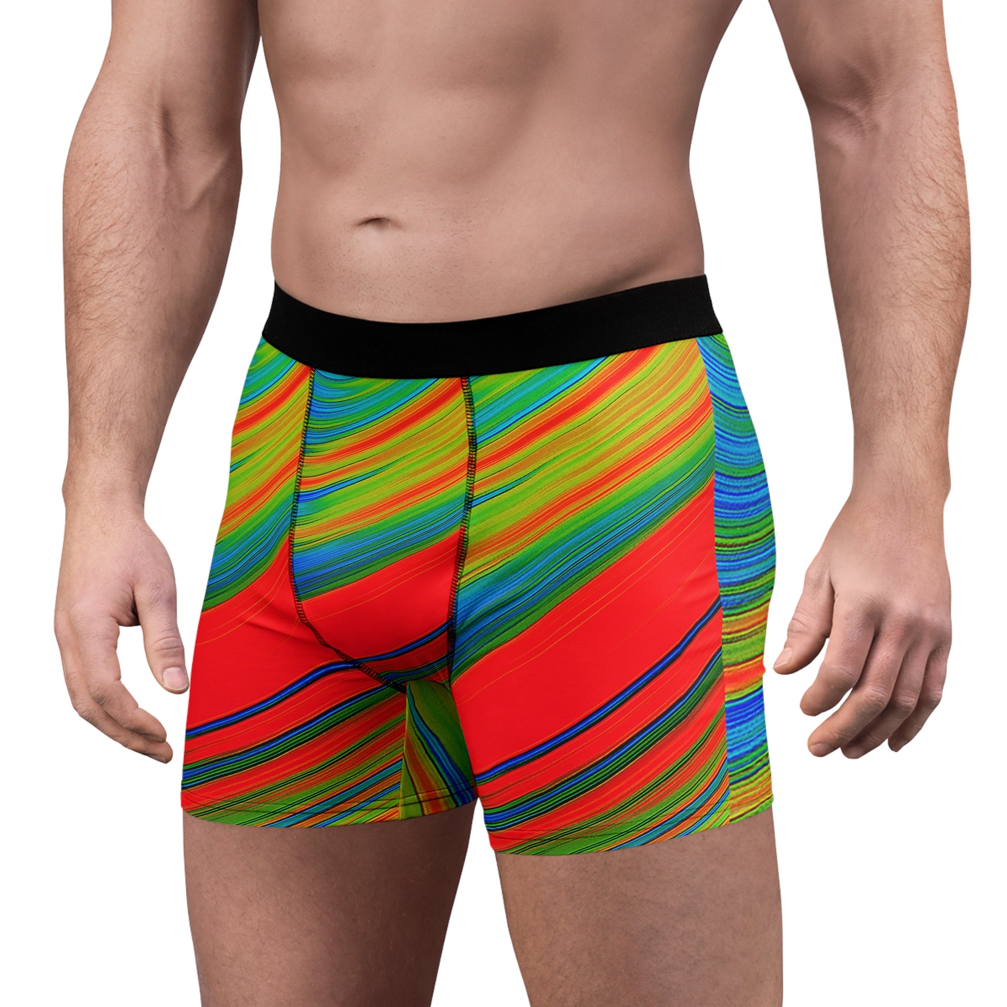 Neon Flow Boxer Briefs – Vibrant Spectrum Wave Design