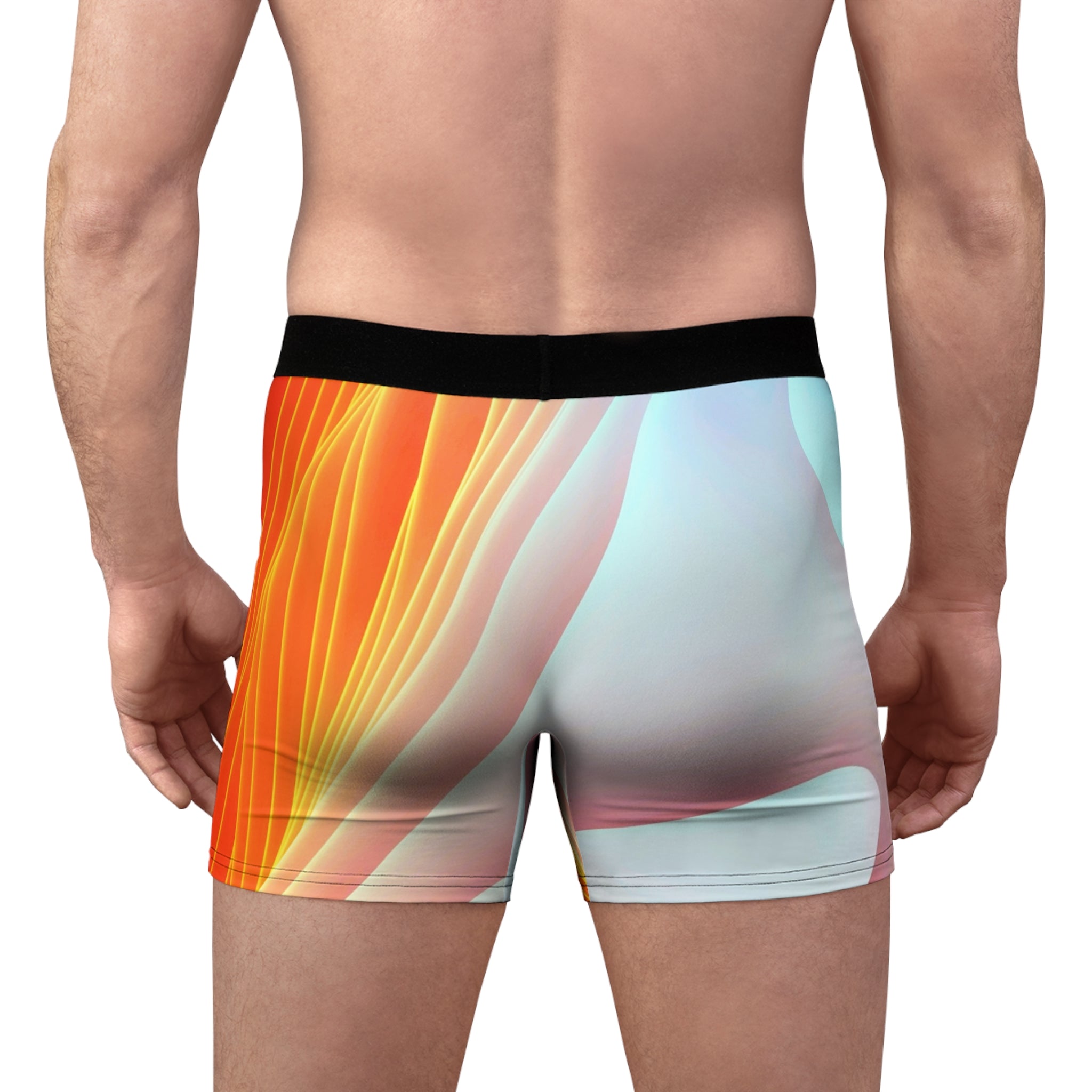 Solar Flow Boxer Briefs – Warm Abstract Wave Design