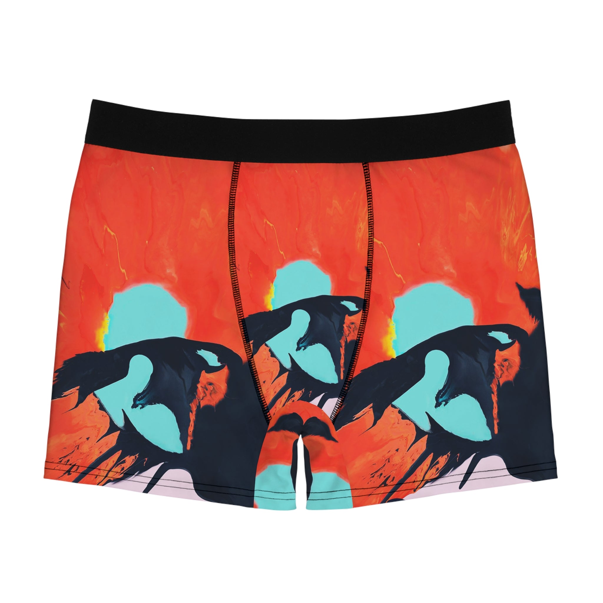 Sunset Orca Boxer Briefs – Ocean Wave Graphic Design