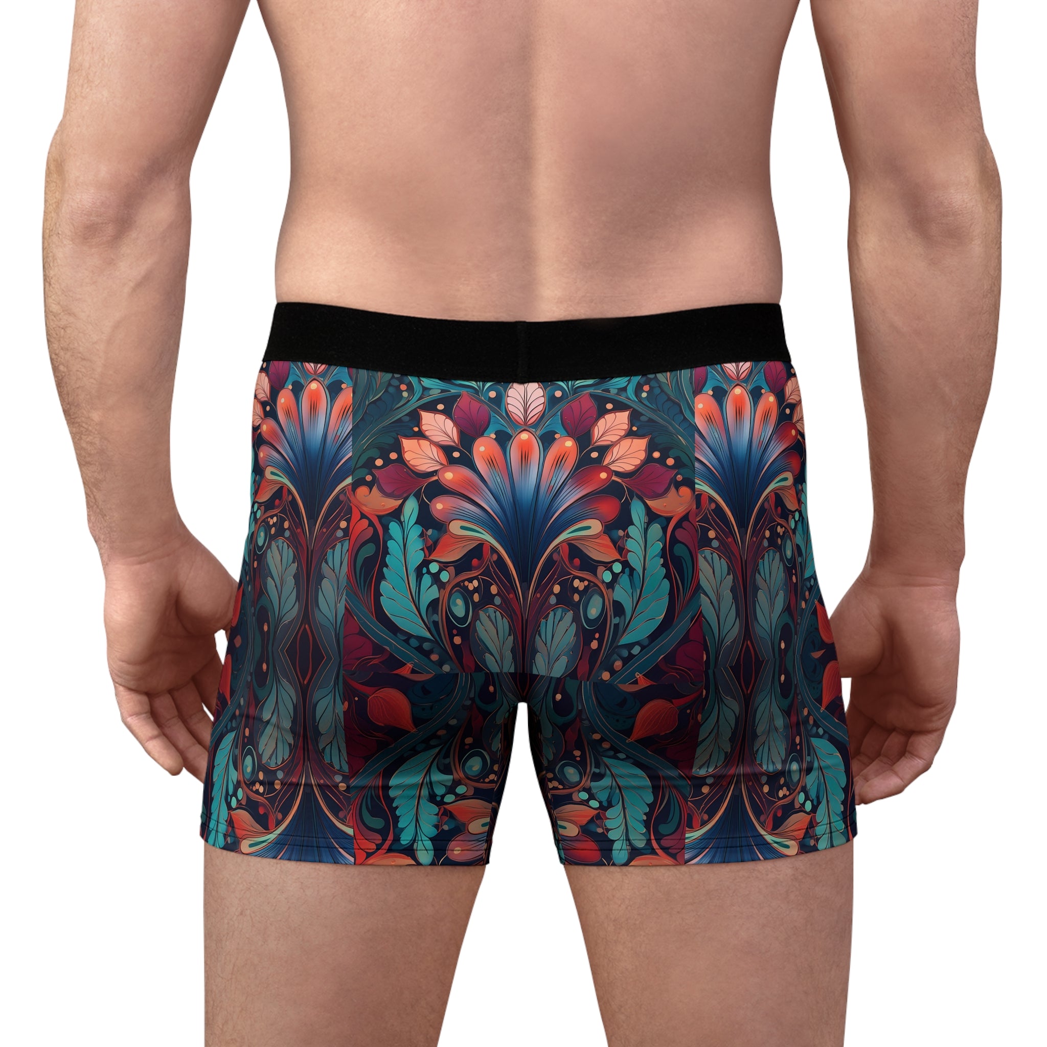 Ornate Floral Boxer Briefs – Luxe Abstract Botanical Design