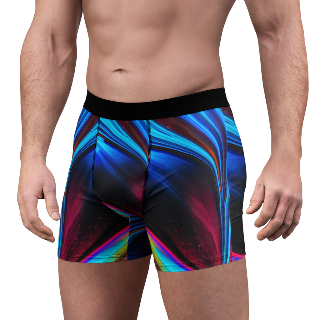 Cosmic Flow Boxer Briefs – Neon Galaxy Wave Design