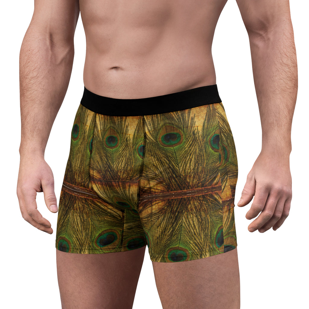 Peacock Feather Boxer Briefs – Luxe Nature-Inspired Design