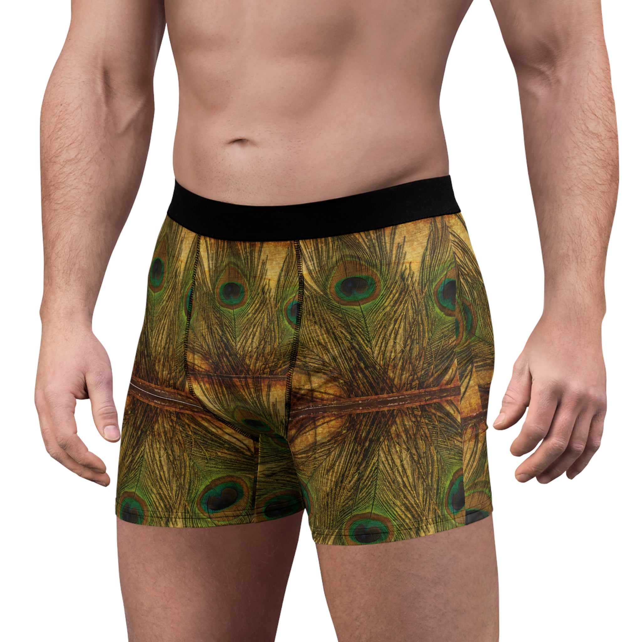Peacock Feather Boxer Briefs – Luxe Nature-Inspired Design